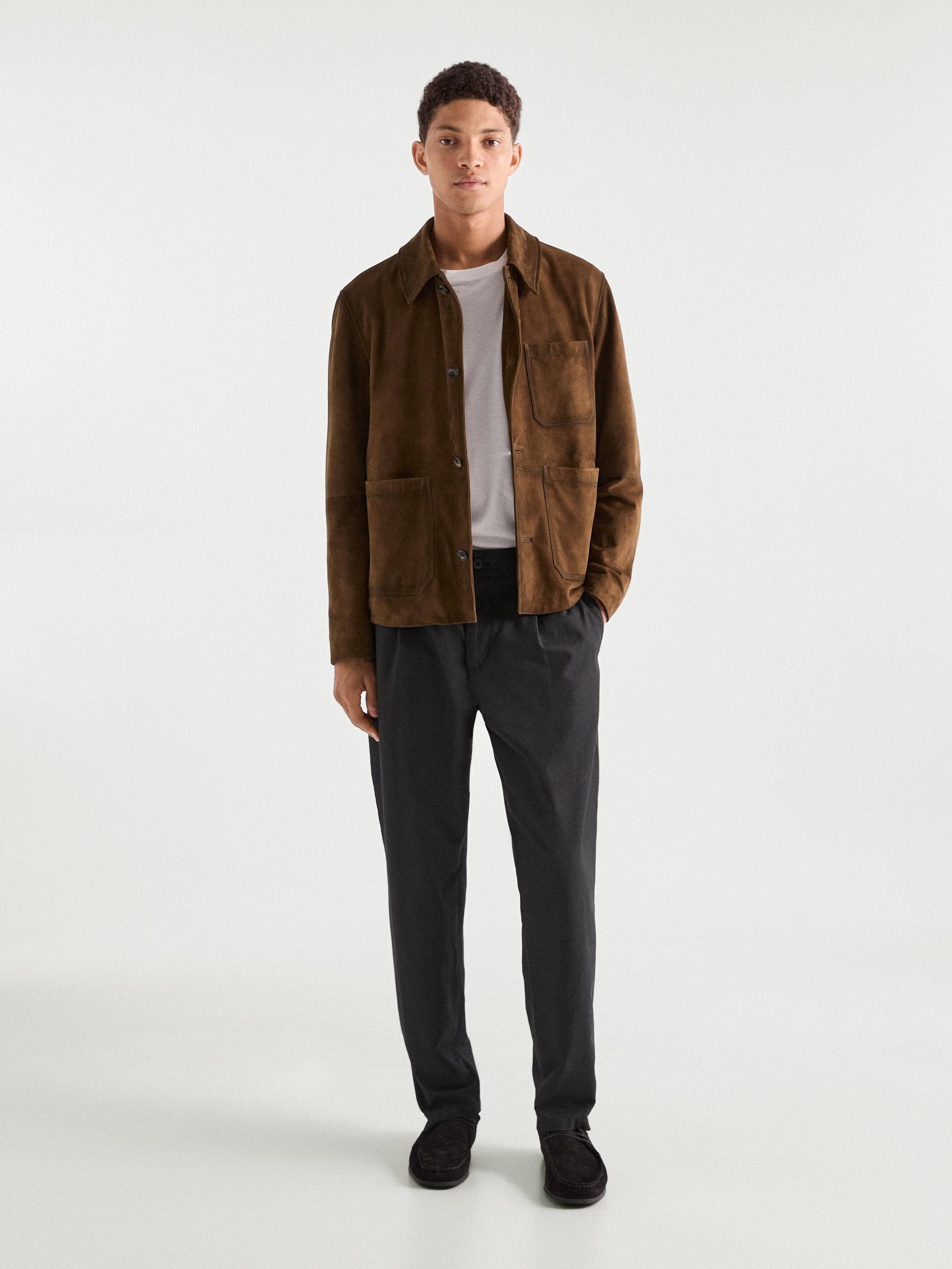 Sobrecamisa Piel Ante MASSIMO DUTTI de hombre de color Neutro Lyst