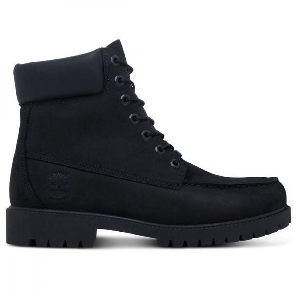 timberland moc toe boots black