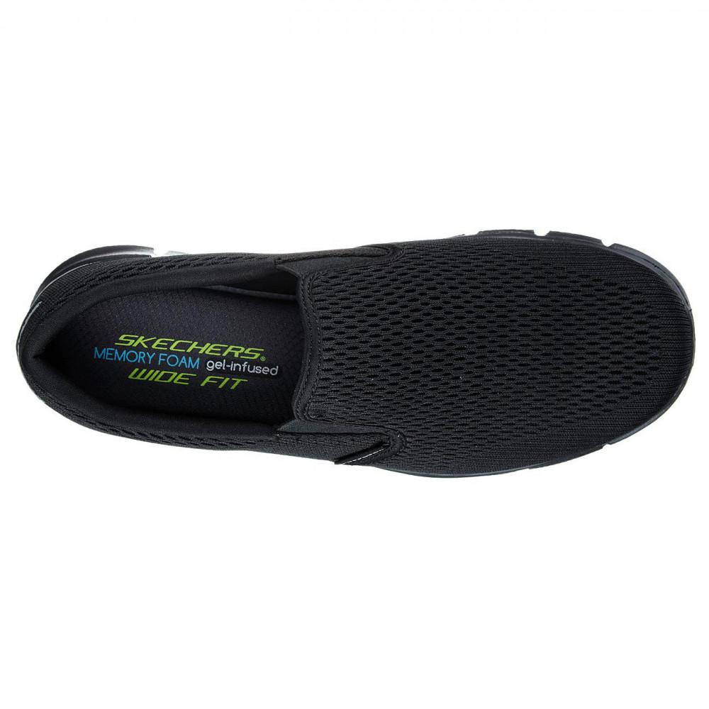 skechers black slip on memory foam