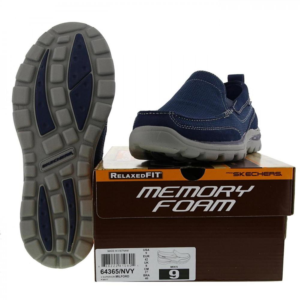 Skechers Relaxed Fit Superior Milford Shoes Mens Memory Foam Trainers 64365  Clothing, Shoes & Accessories Casual Shoes