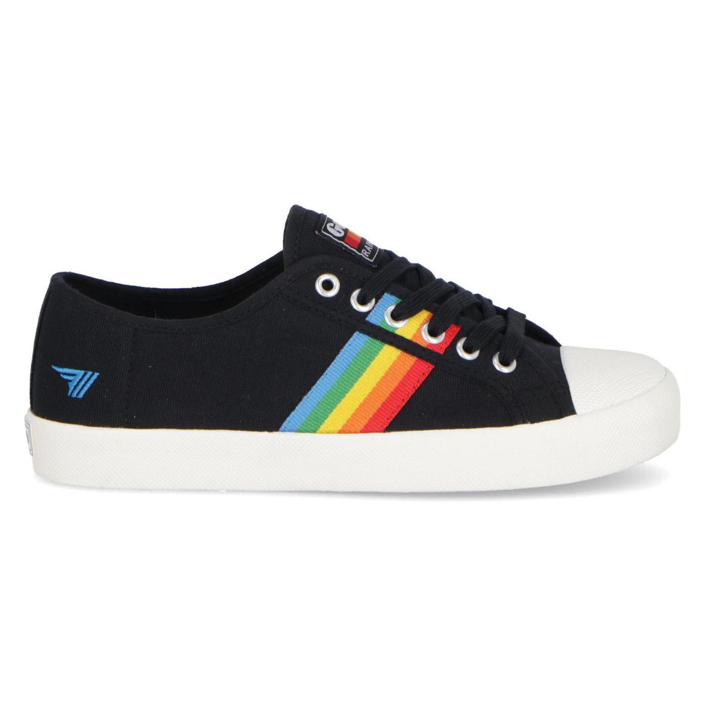 Gola Coaster Rainbow Womens Red Multicolour Canvas Trainers