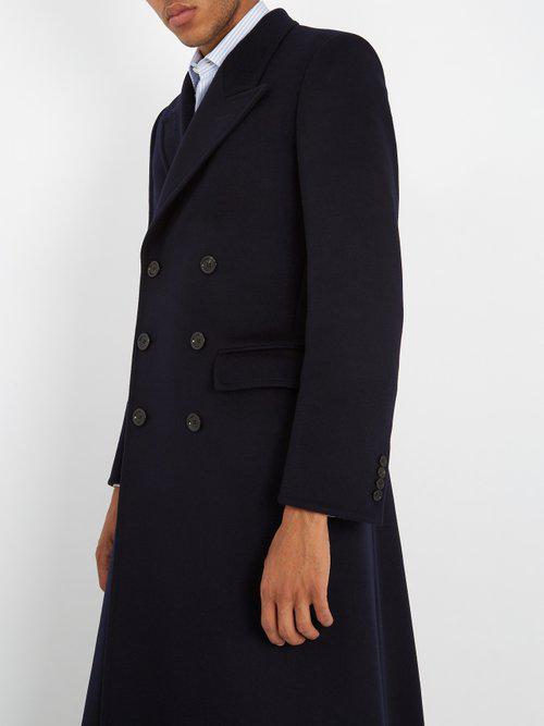 double breasted peak lapel coat