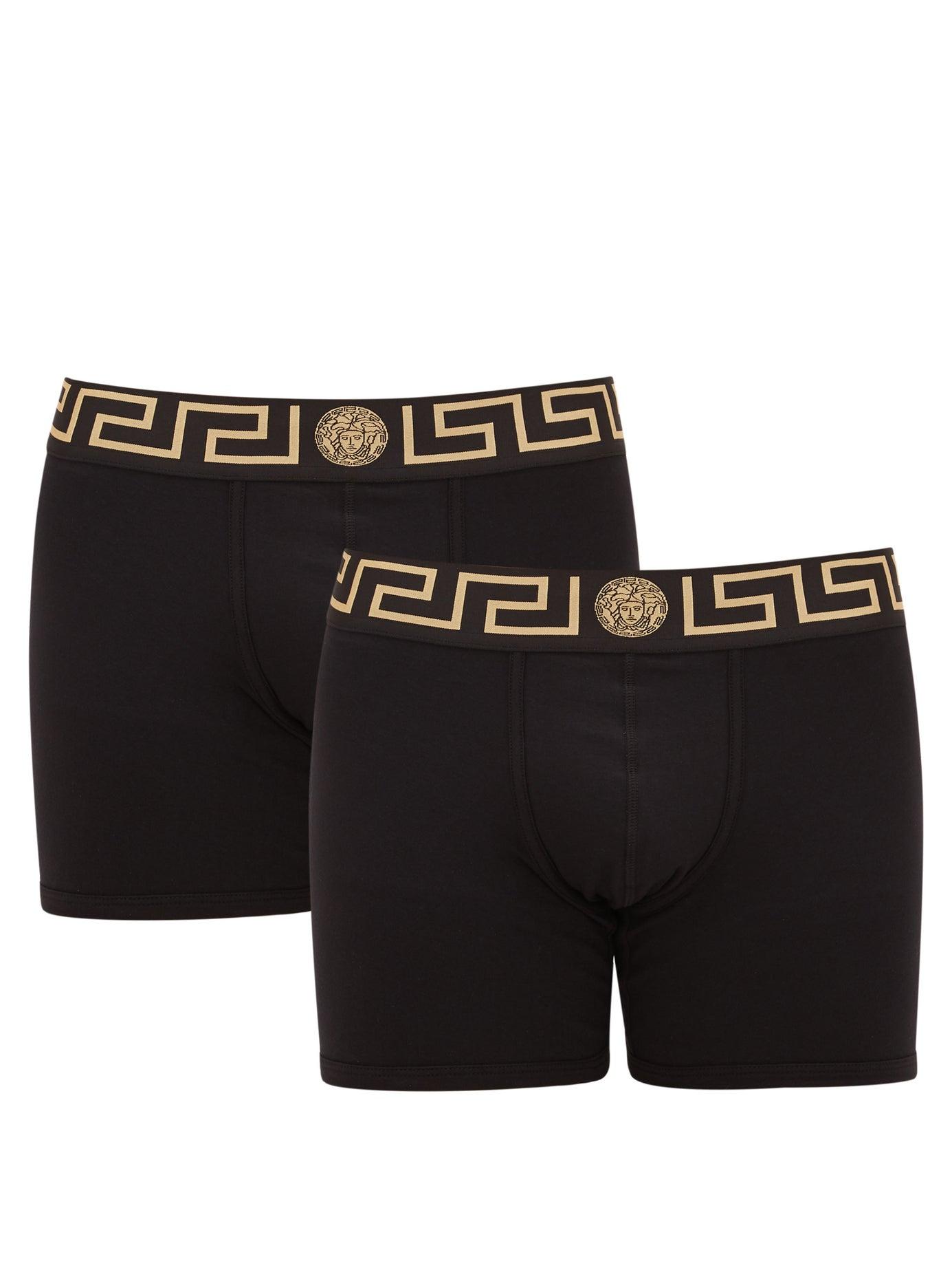 Versace Pack Of Two Logo-jacquard Boxer Briefs in Black for Men - Lyst