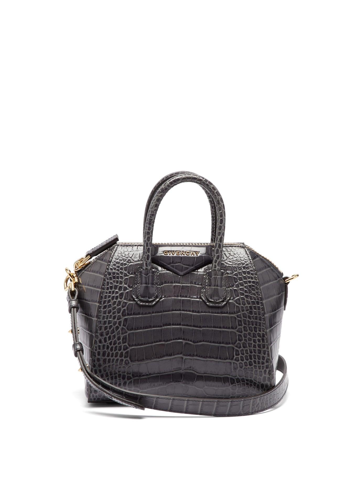 Givenchy Antigona Mini Crocodile-effect Leather Bag in | Lyst