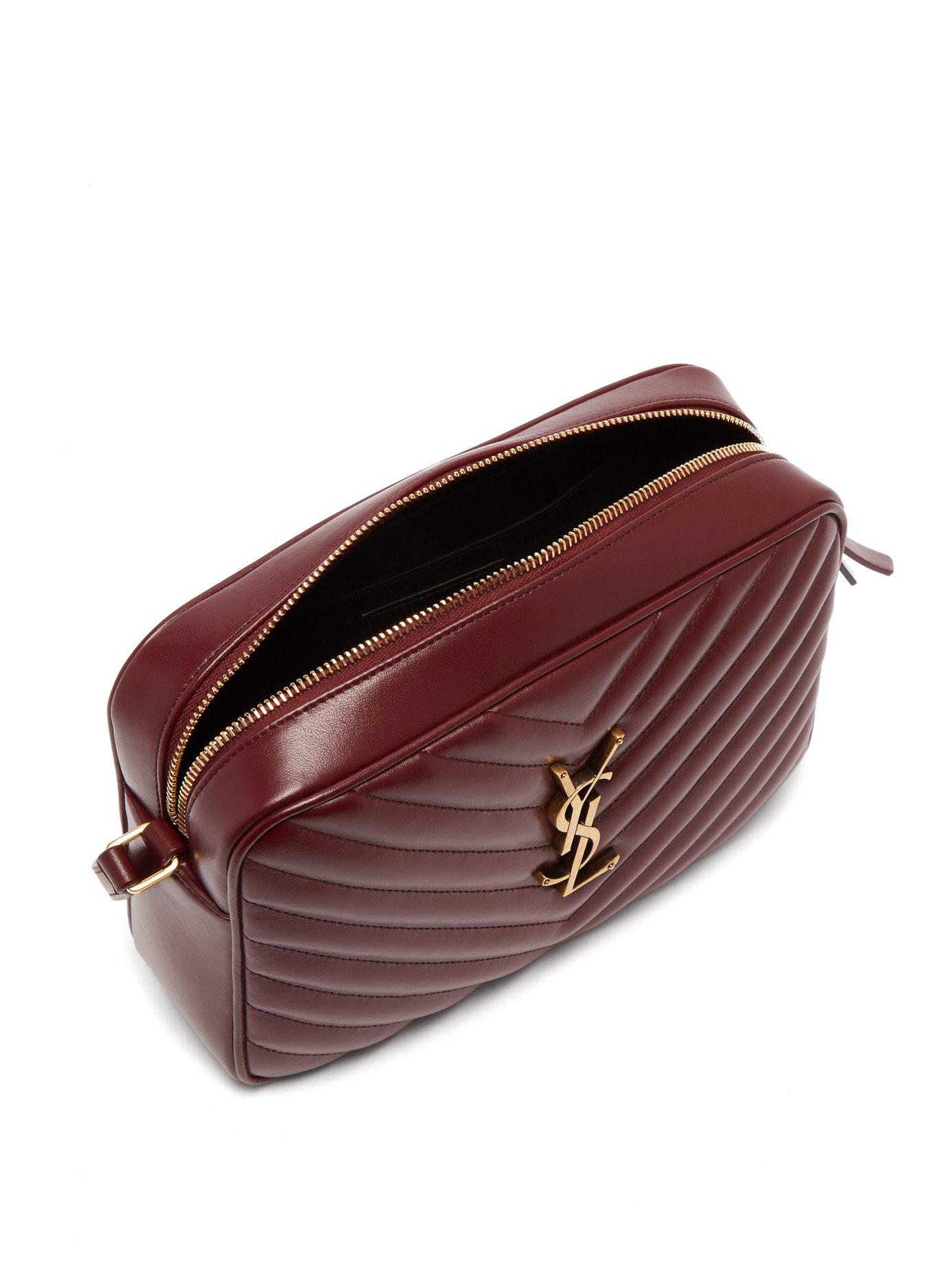 Saint Laurent Lou Quilted Leather Cross Body Bag in Burgundy (Purple) - Lyst