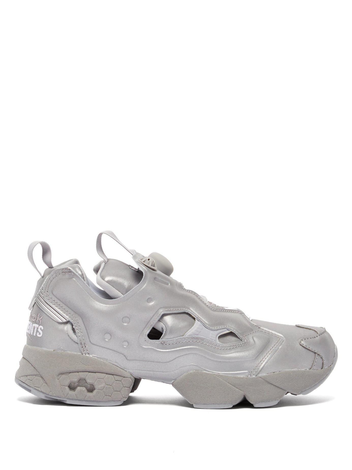 Vetements Grey X Reebok Instapump Fury Leather Sneakers in Gray - Lyst