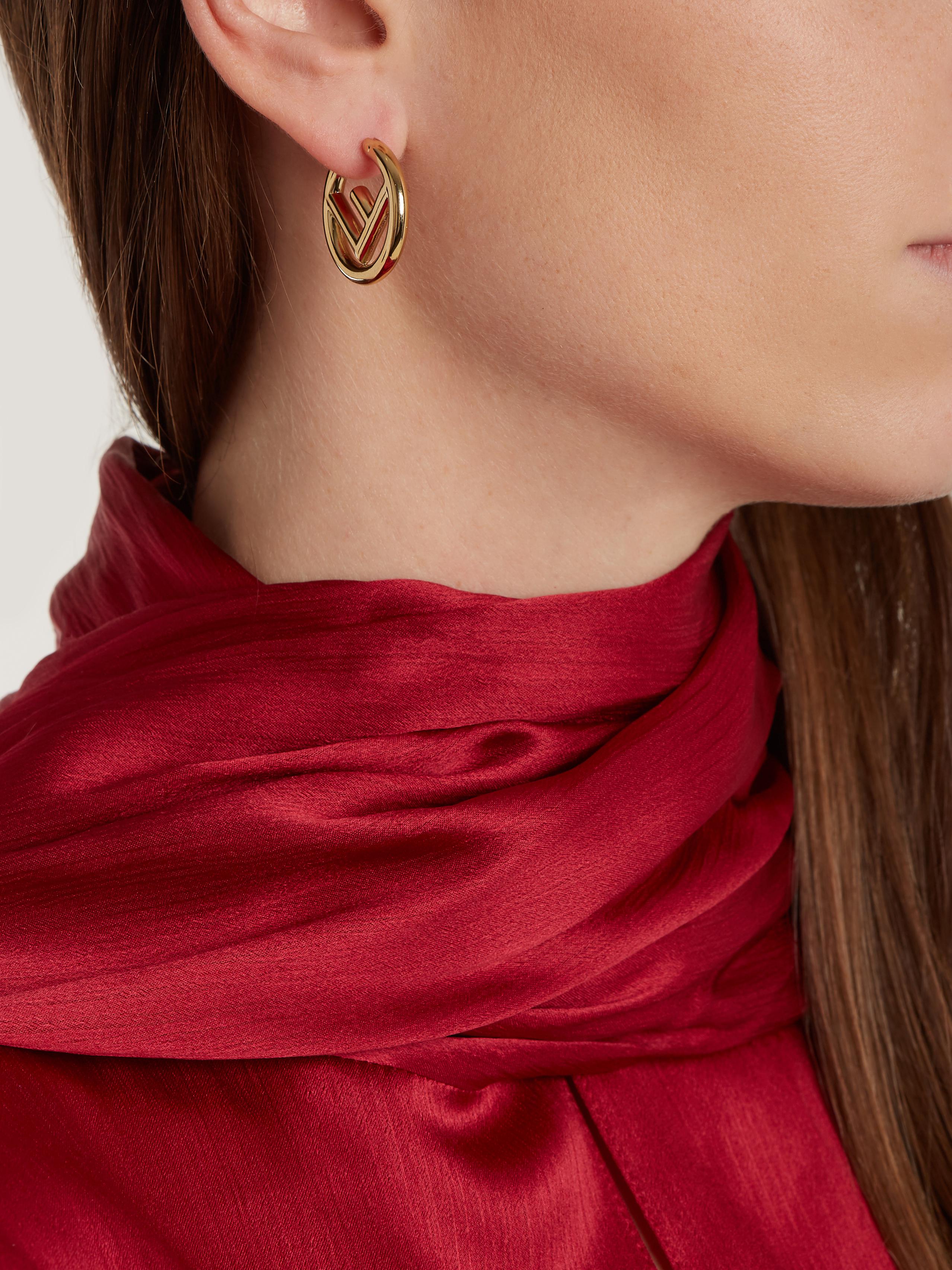 Fendi F Is Small Hoop Earrings in Metallic Lyst Australia