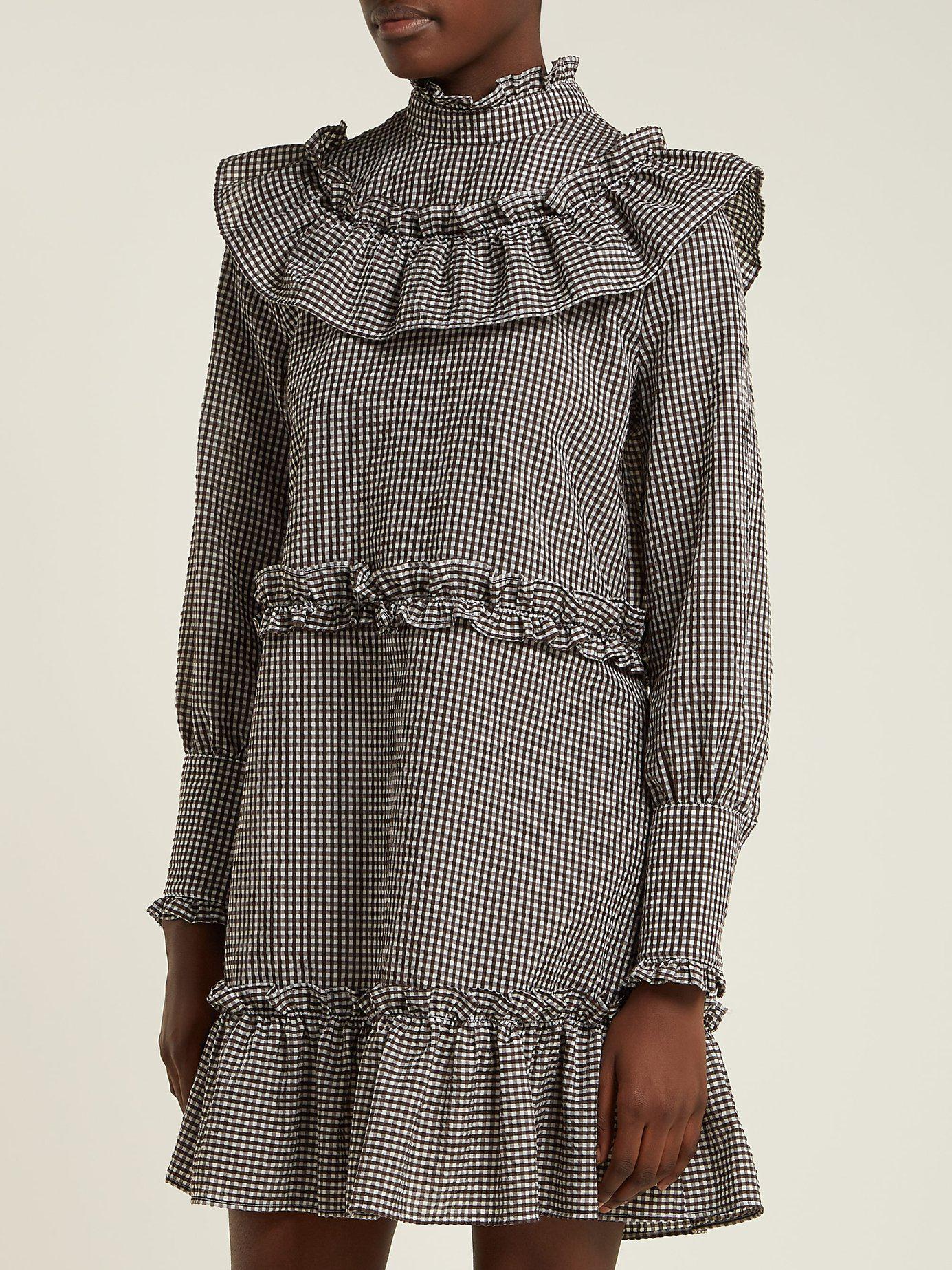 Ganni Charron Gingham Cotton Blend Mini 