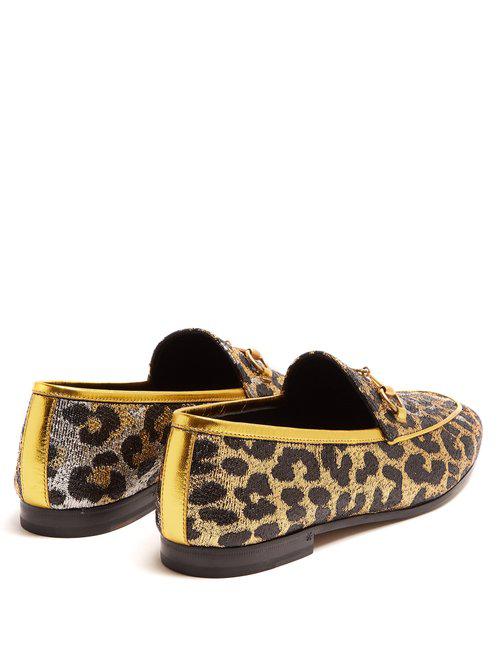 gucci leopard loafers