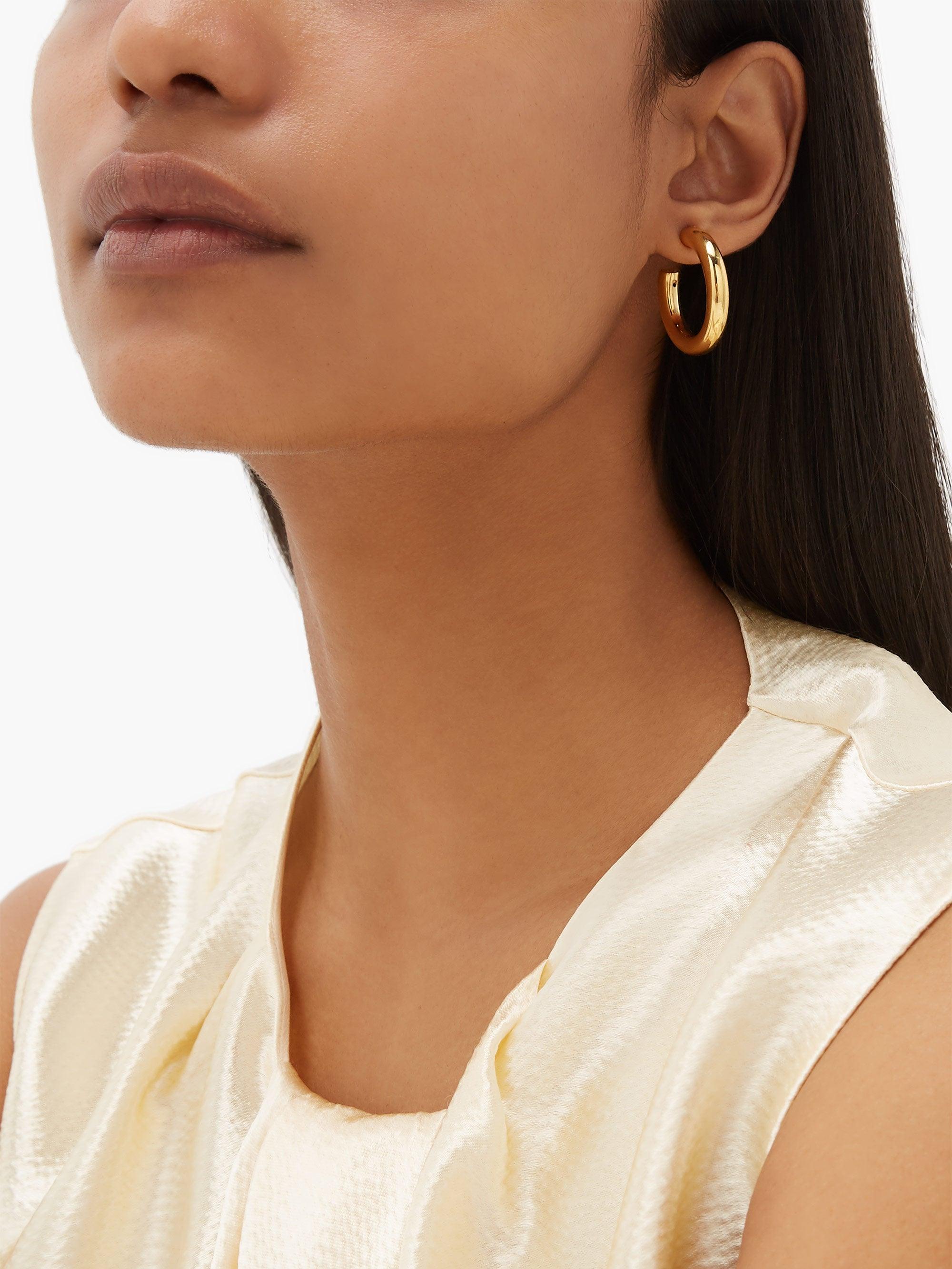 Sophie Buhai Satin Everyday Hoop 18kt Gold-vermeil Earrings in 