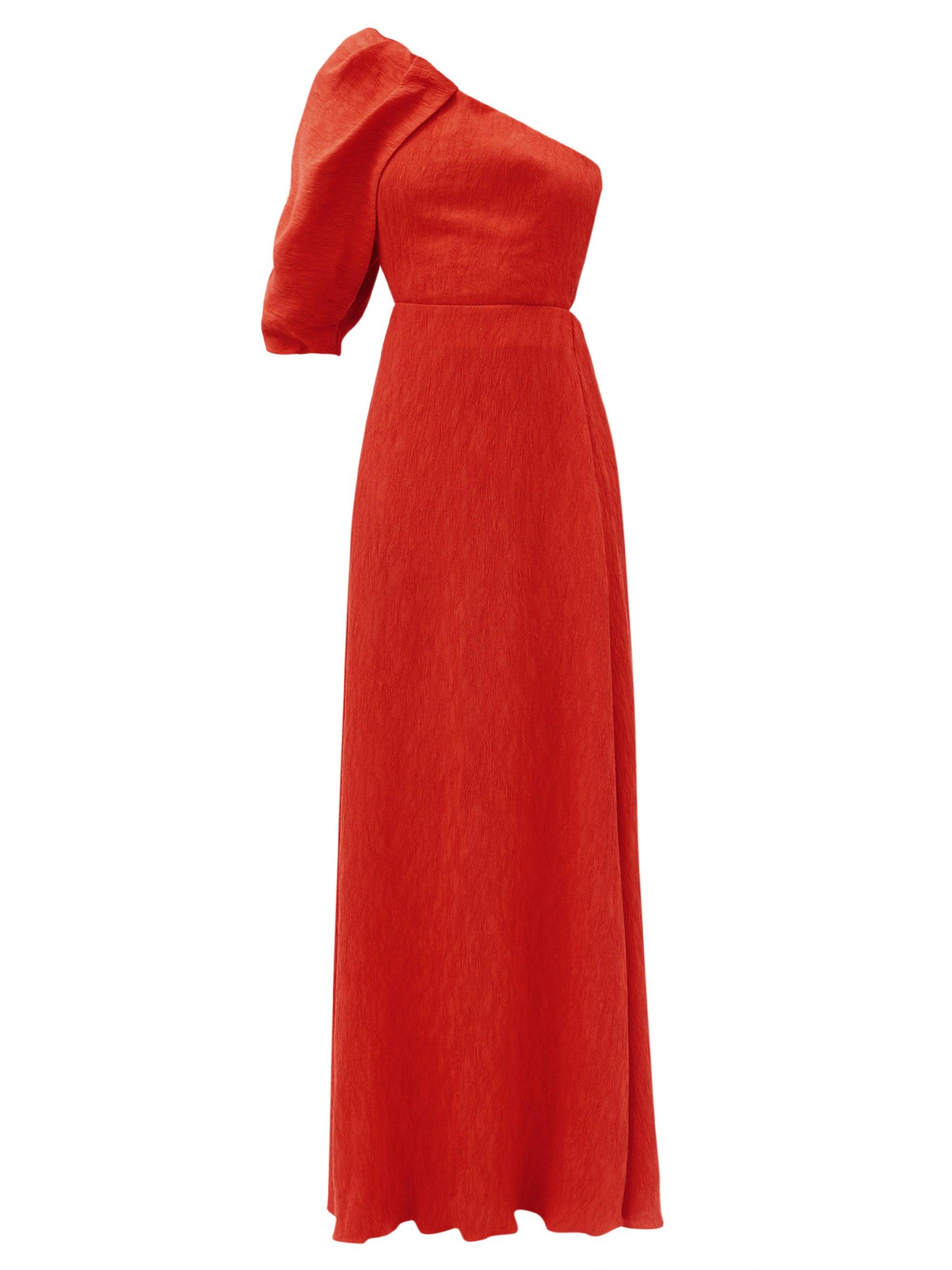 shimmering red dress