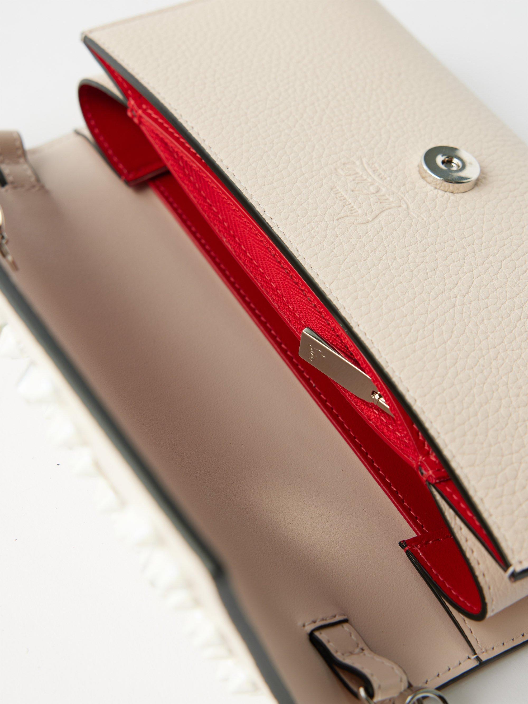Christian Louboutin Paloma Embellished Leather Clutch in Red