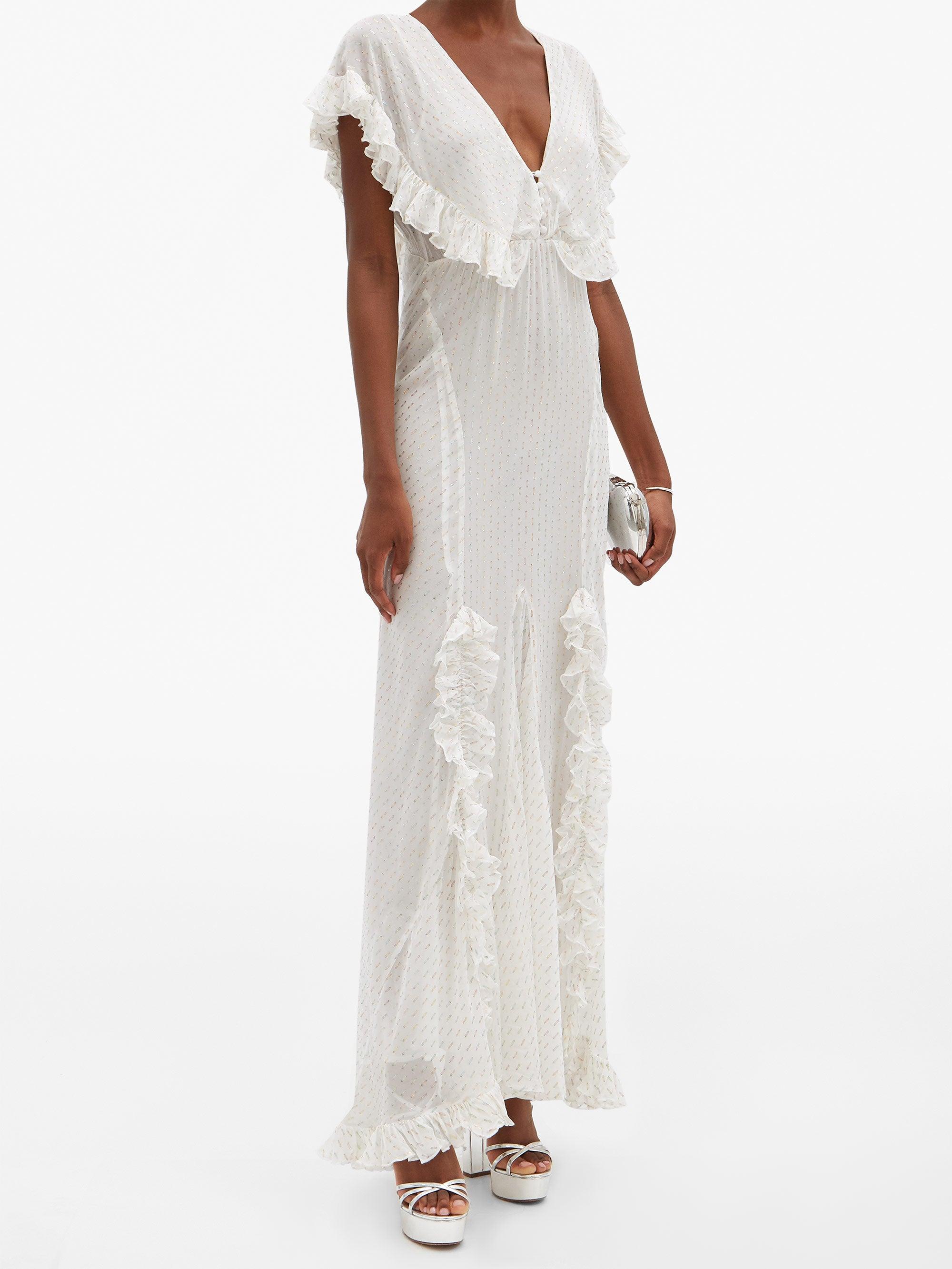 rat and boa ruffle dress