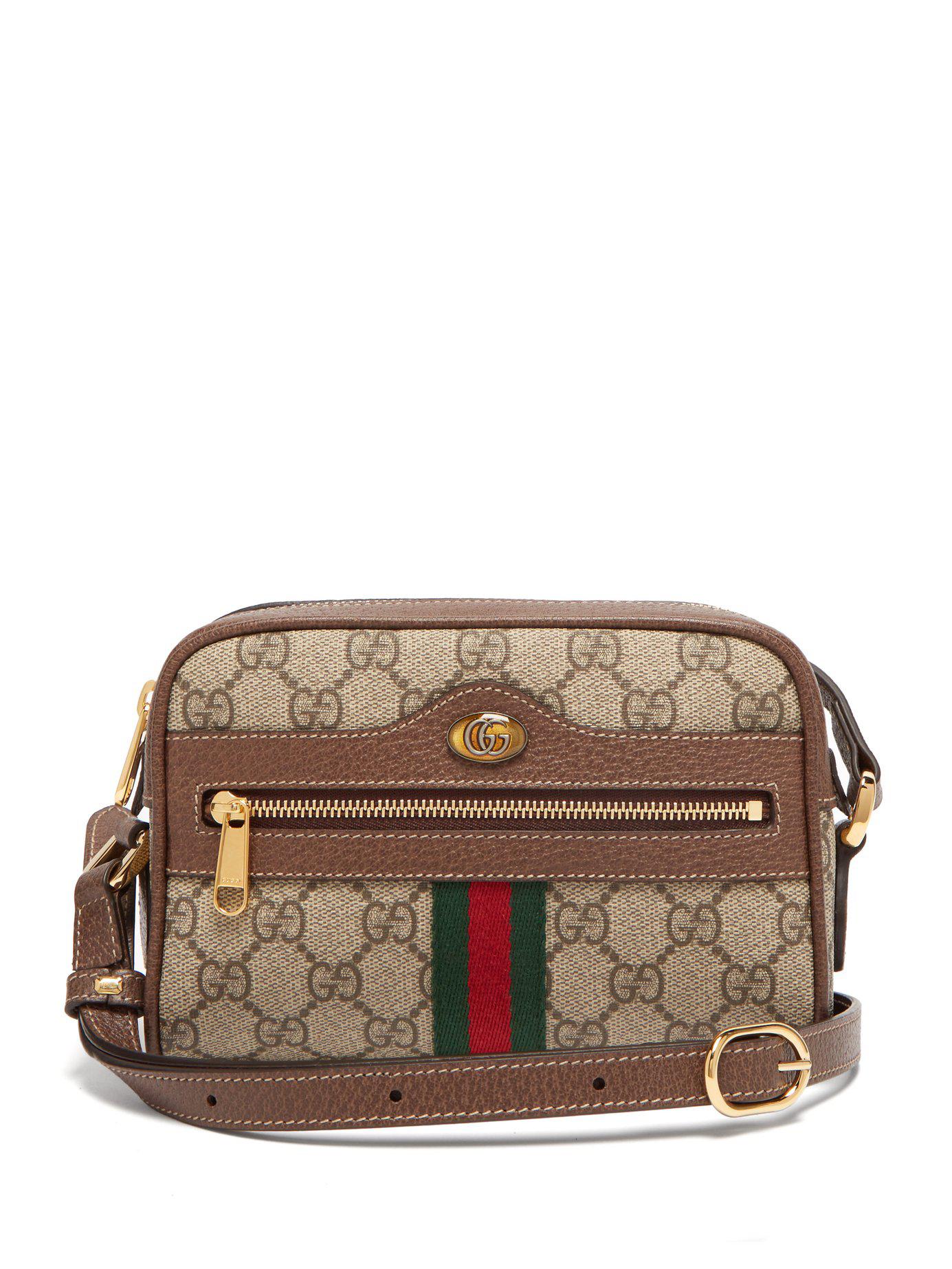 Ophidia leather crossbody bag Gucci Brown in Leather - 35619839