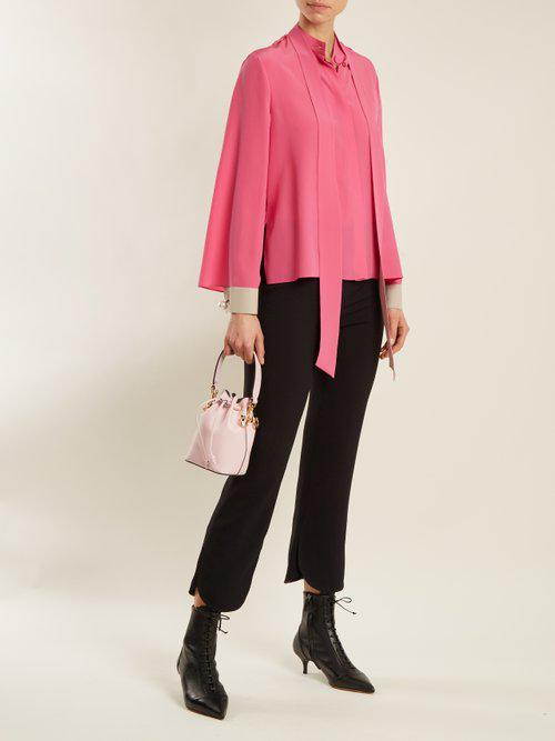 Fendi Mon Tresor Leather Bucket Bag in Pink | Lyst