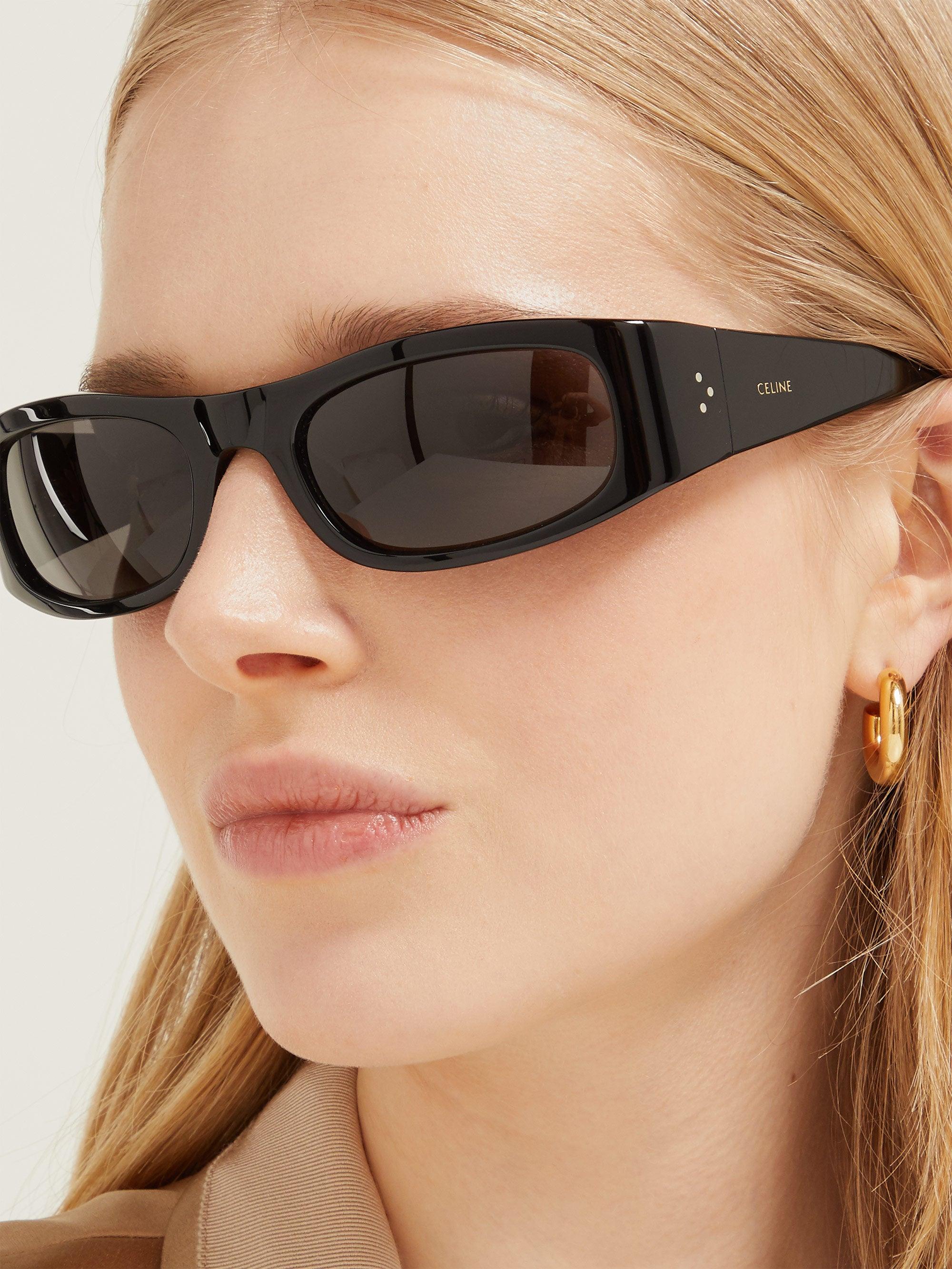 Céline Show Rectangular Acetate Sunglasses in Black - Lyst
