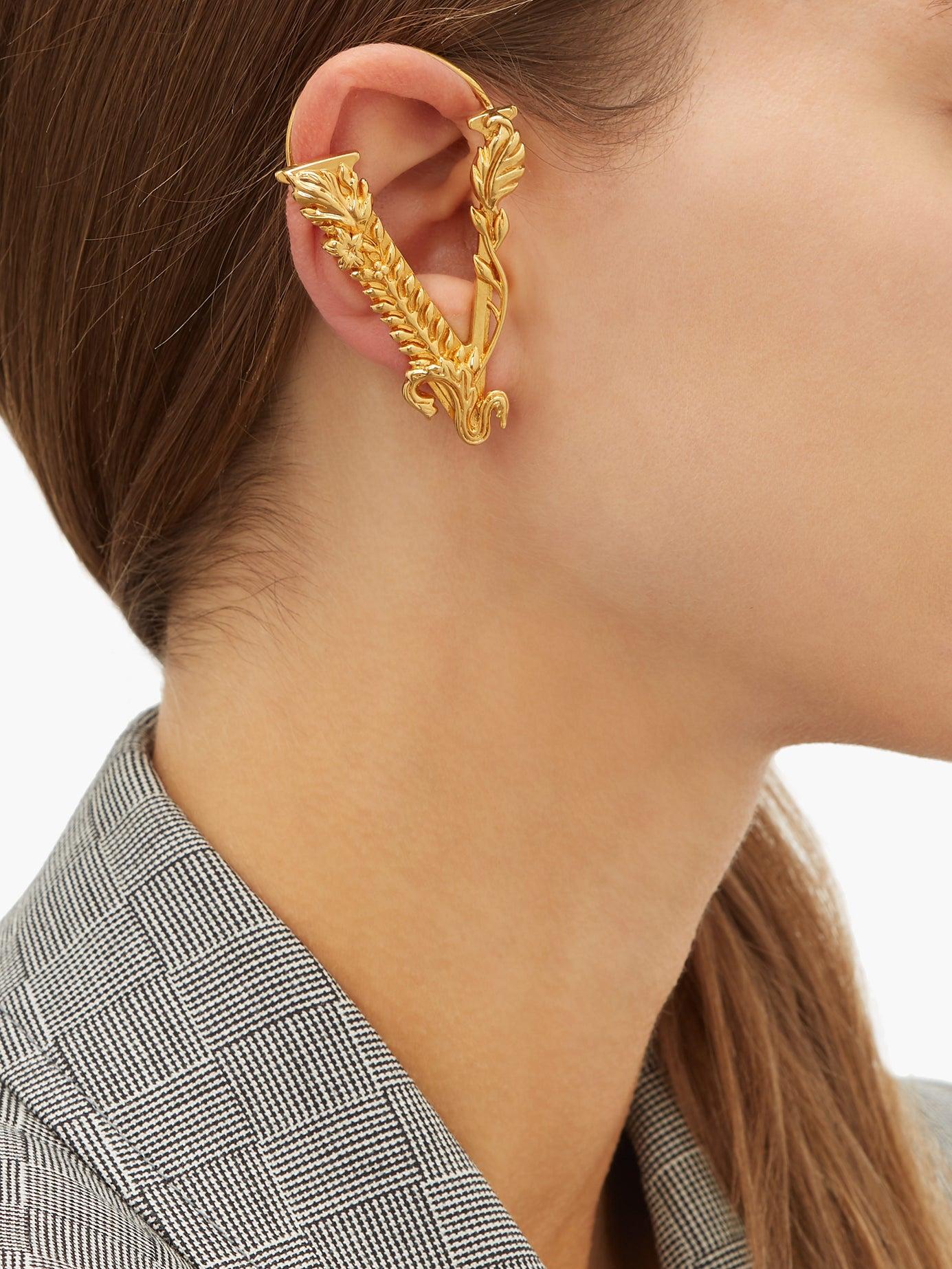 Versace Virtus Earring in Metallic | Lyst
