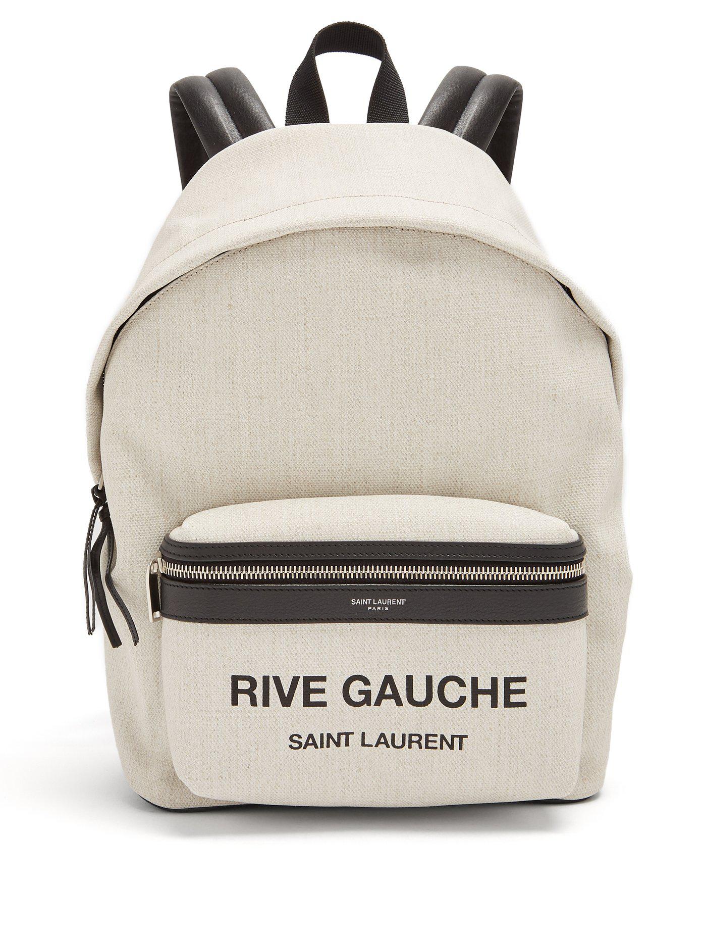 Saint Laurent City Mini Rive Gauche Canvas Backpack | Lyst