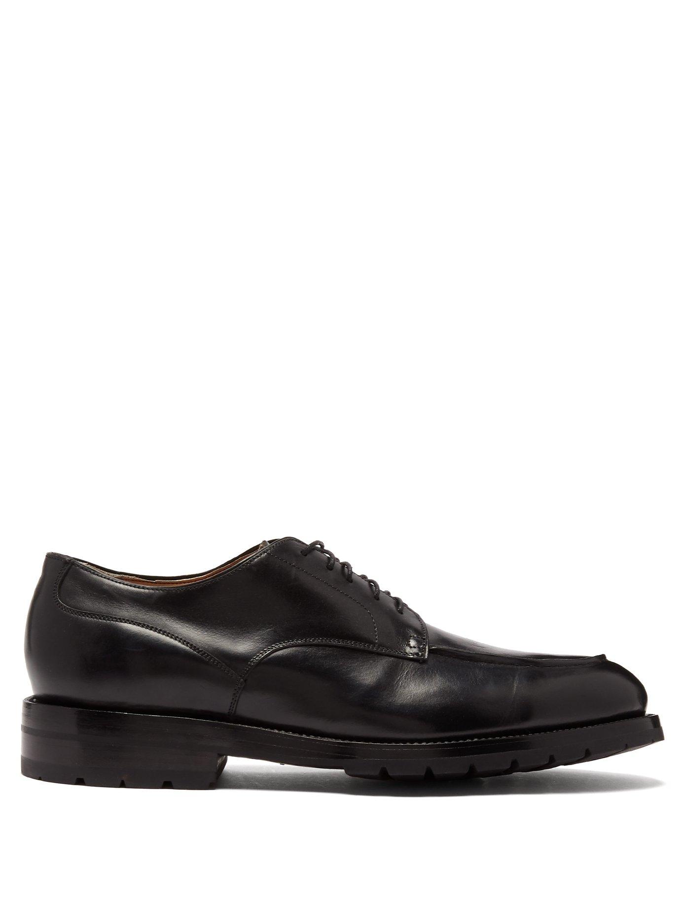 Yuketen Postman Leather Derby Shoes in Black for Men - Lyst