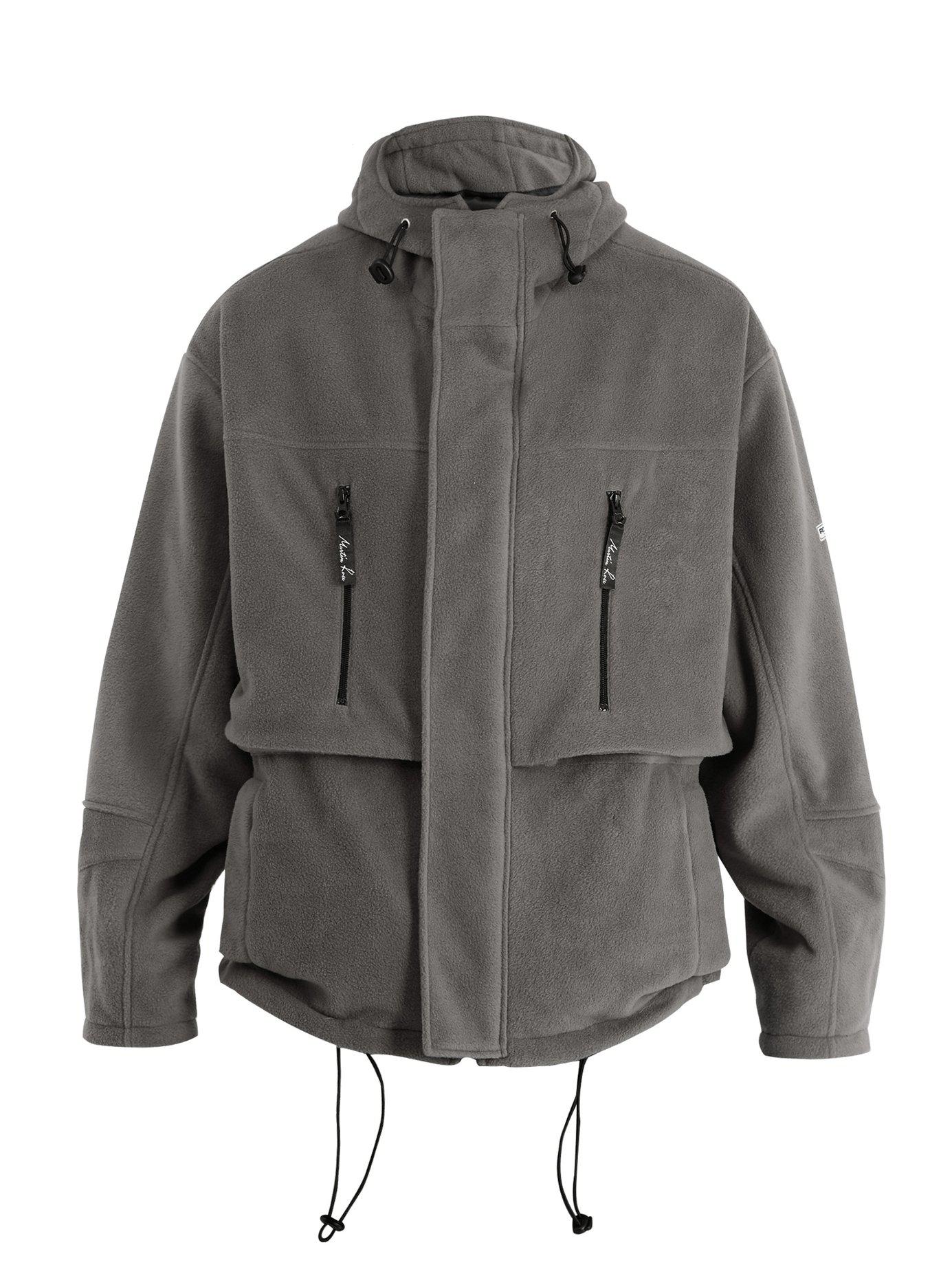 Martine Rose Hooded Fleece Jacket in Gray for Men | Lyst