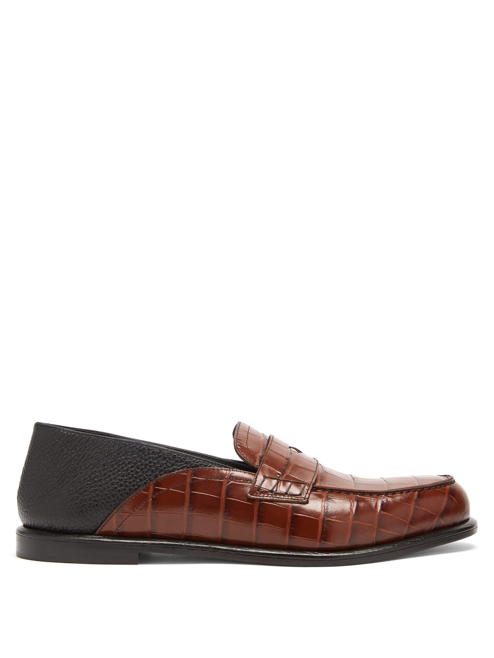 loewe croc loafers