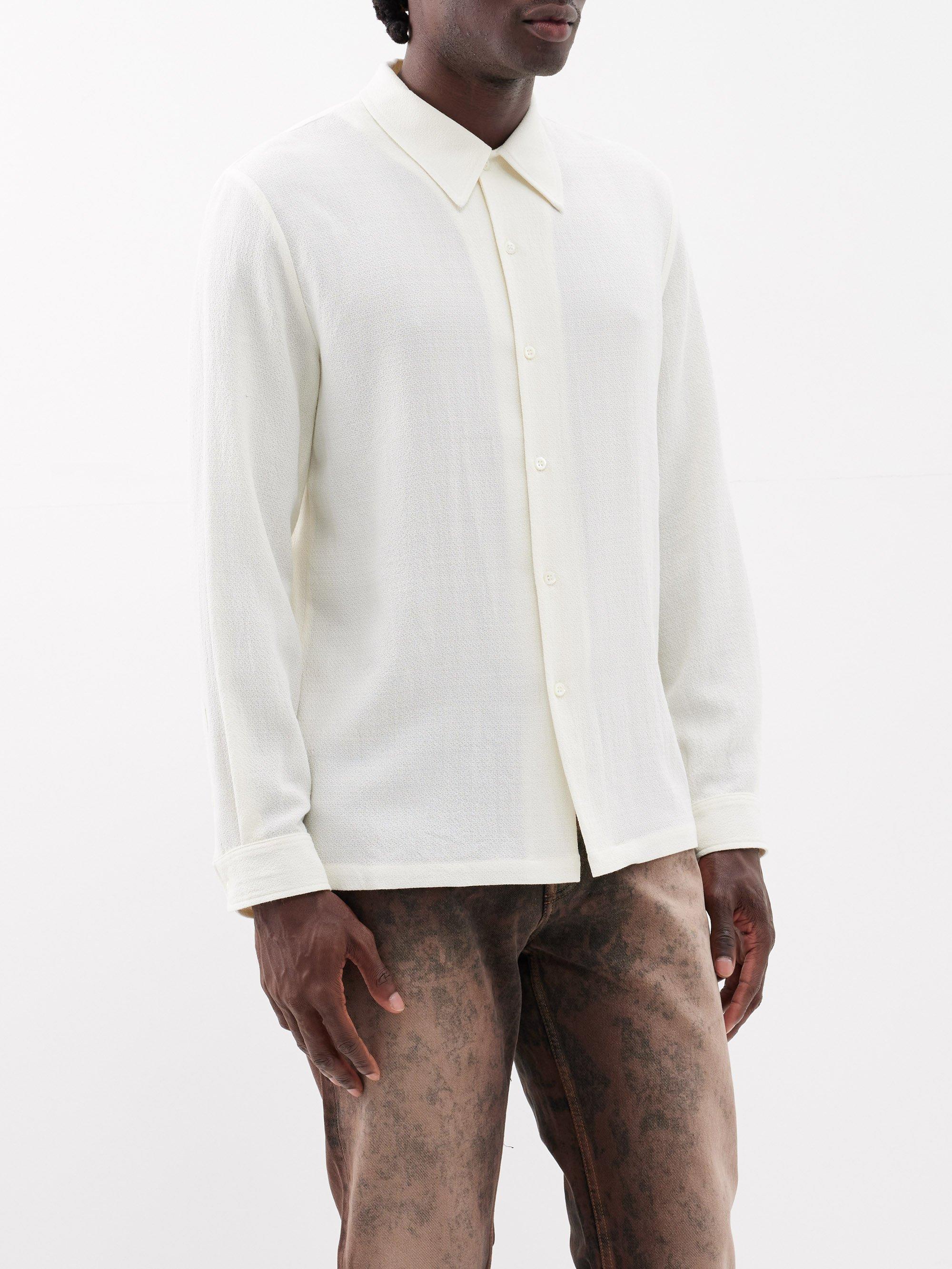 Séfr Rampoua Textured-crepe Shirt in White for Men | Lyst