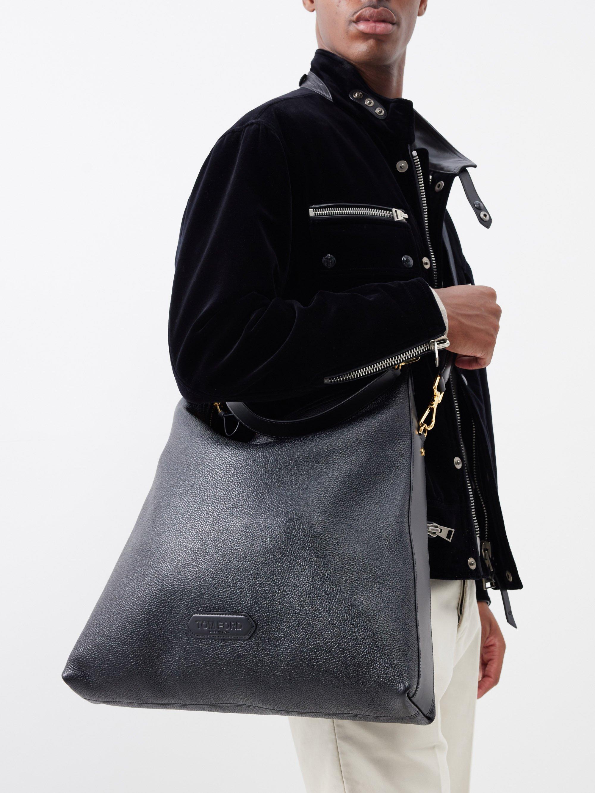Tom Ford Grained-leather Cross-body Bag in Black for Men | Lyst UK