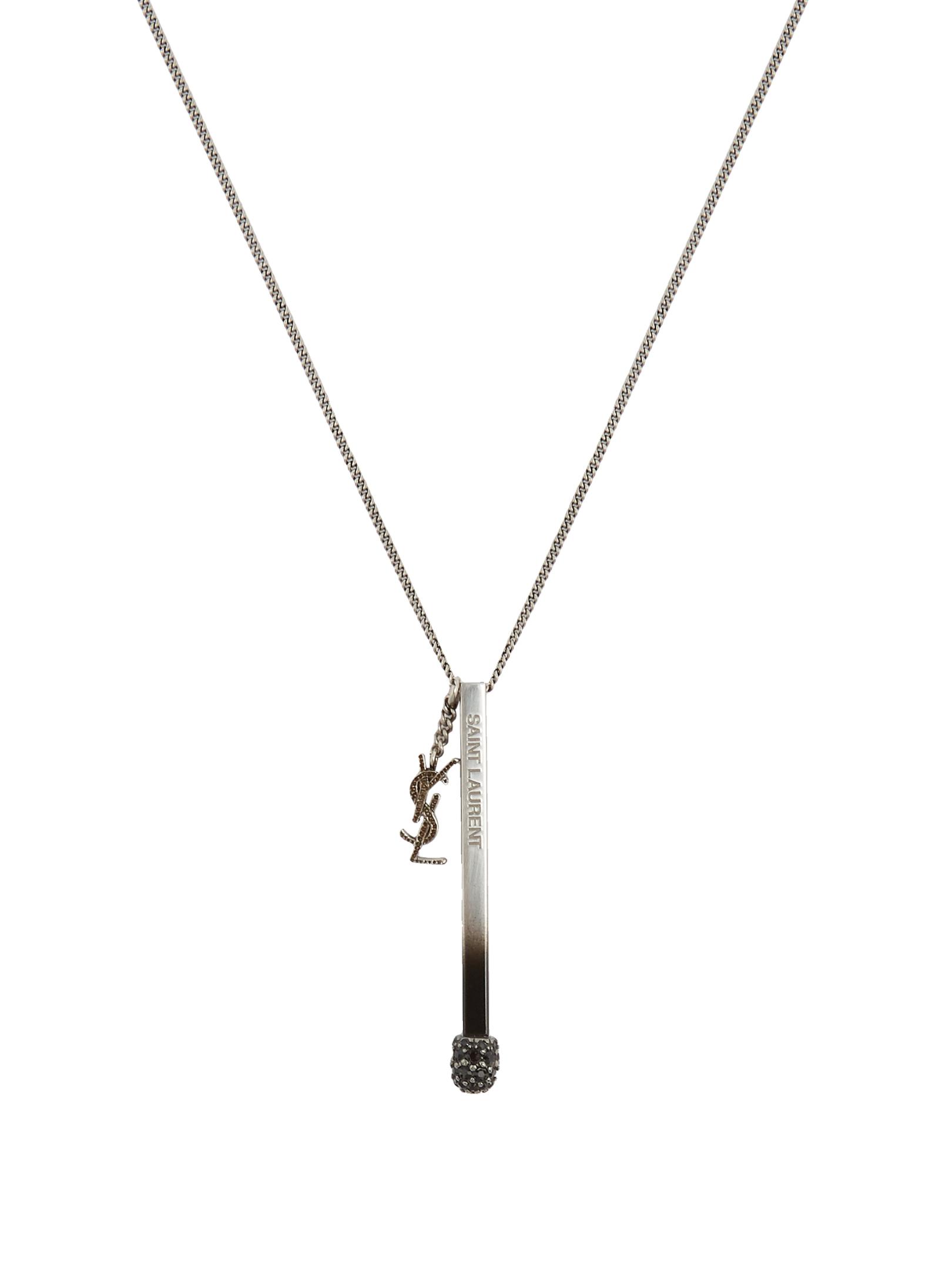 Saint Laurent Matchstick Necklace in Black for Men Lyst