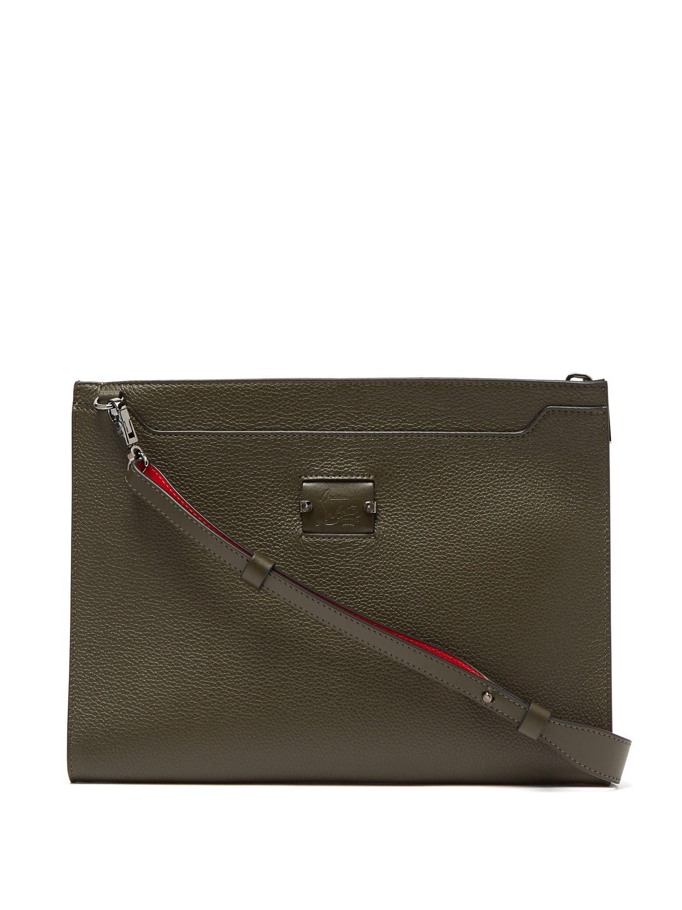 Christian Louboutin Skypouch Loubicity Stud-embellished Leather Pouch ...