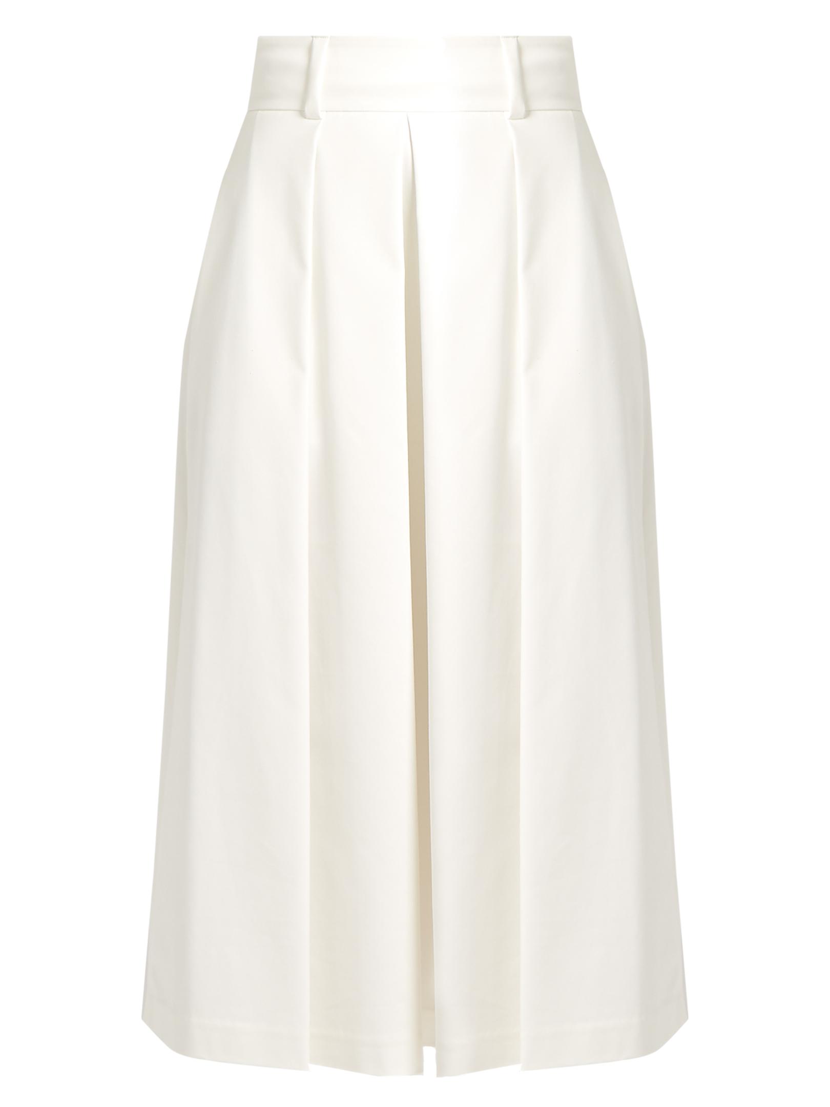 Tibi Cotton Agathe High-waist Pleated Skirt in Cream (Natural) - Lyst