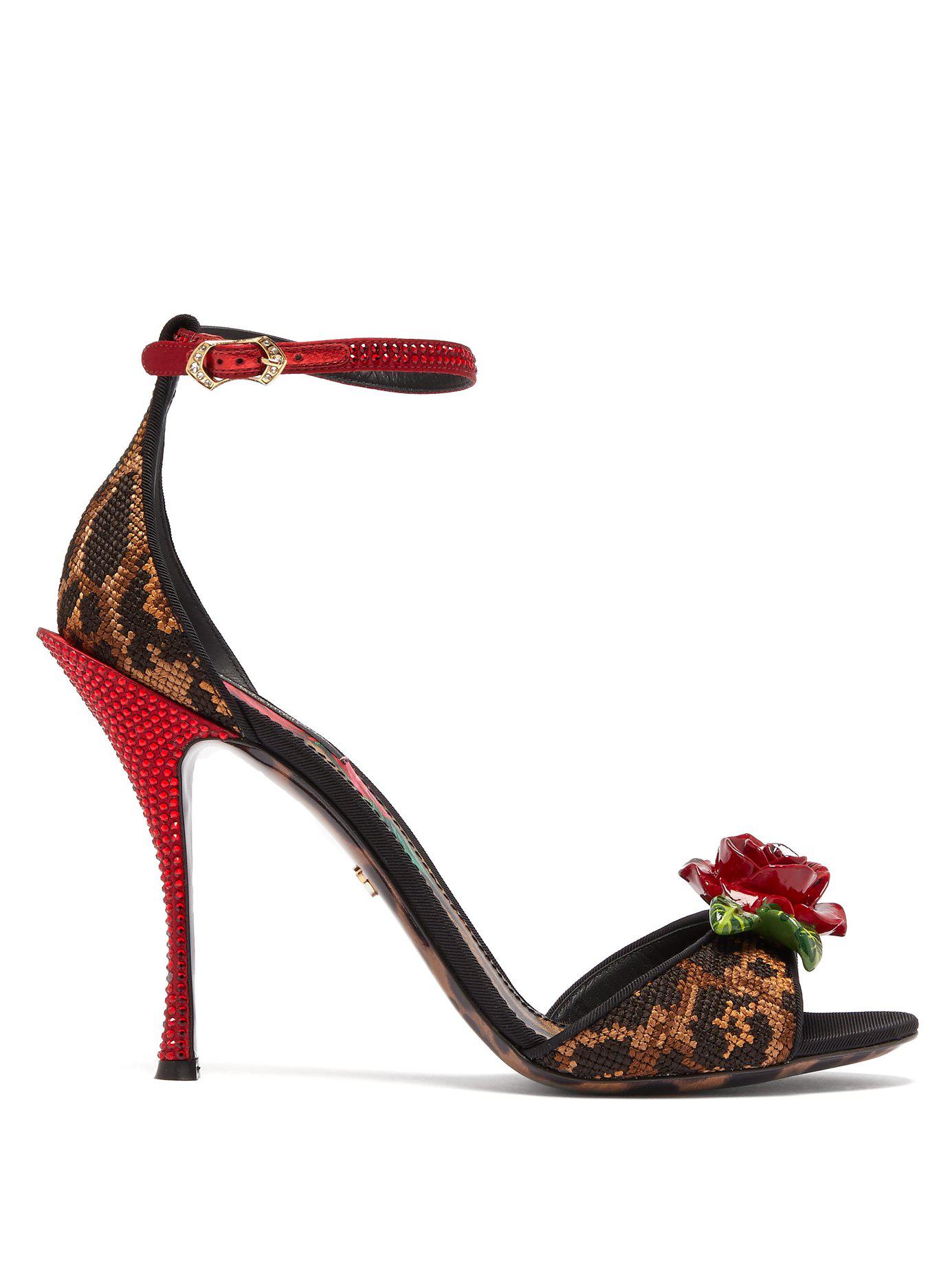 Dolce & Gabbana Sandals In Carpet Stitch With Leopard Embroidery | Lyst  Canada