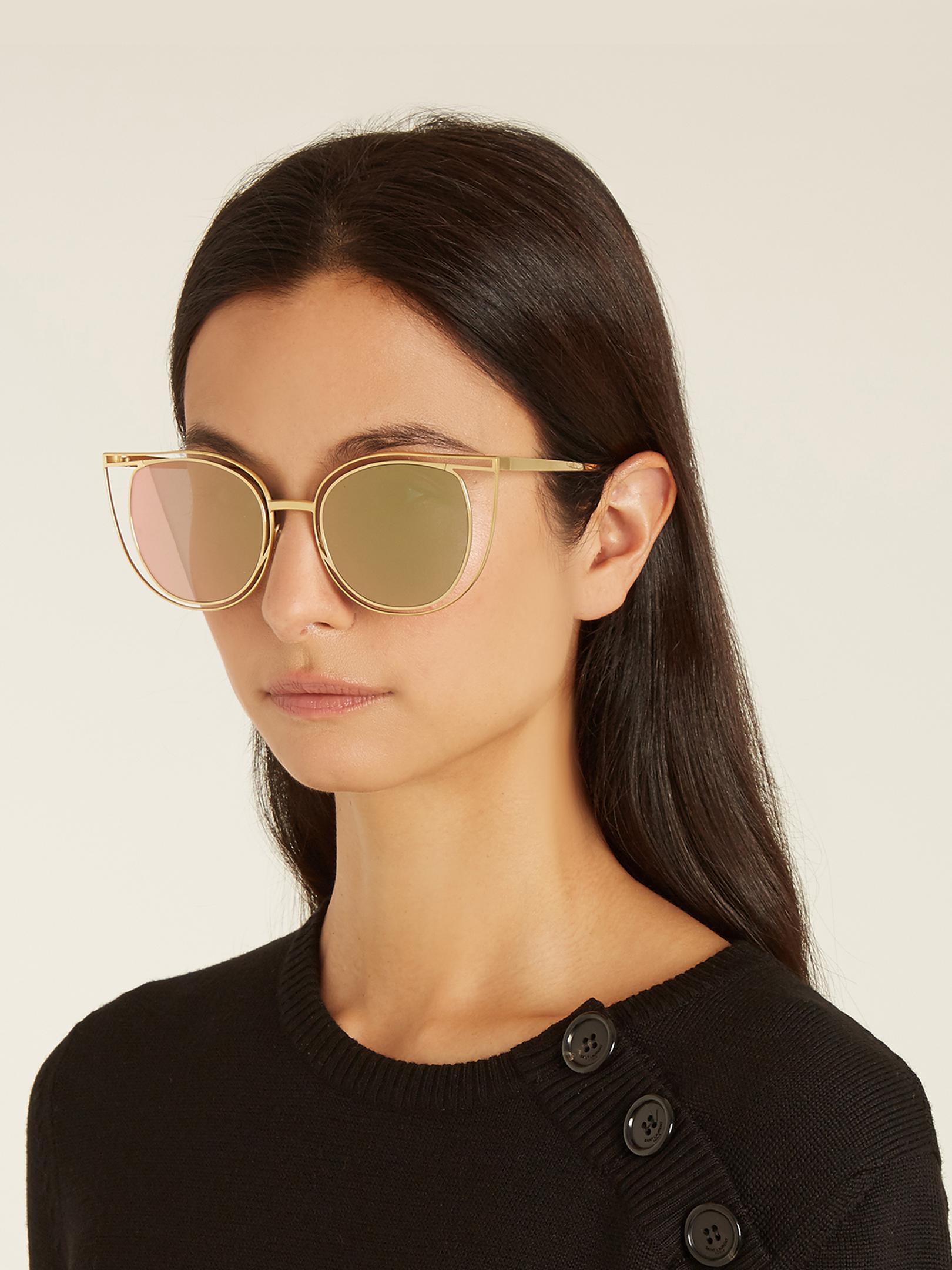 Thierry Lasry Eventually Cat-eye Metal Sunglasses in Gold (Metallic) - Lyst