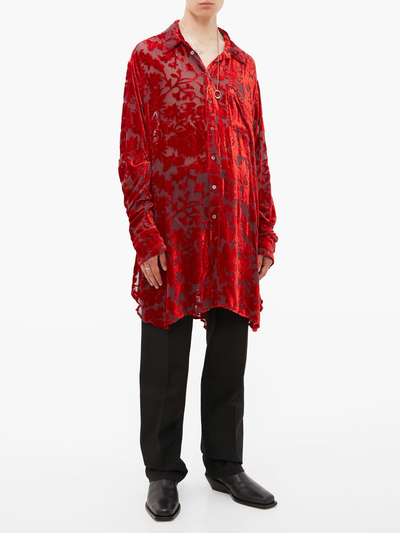 Floral Velvet-devoré Shirt 
