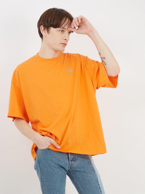 Vetements Staff-print Jersey T-shirt in Orange for Men | Lyst