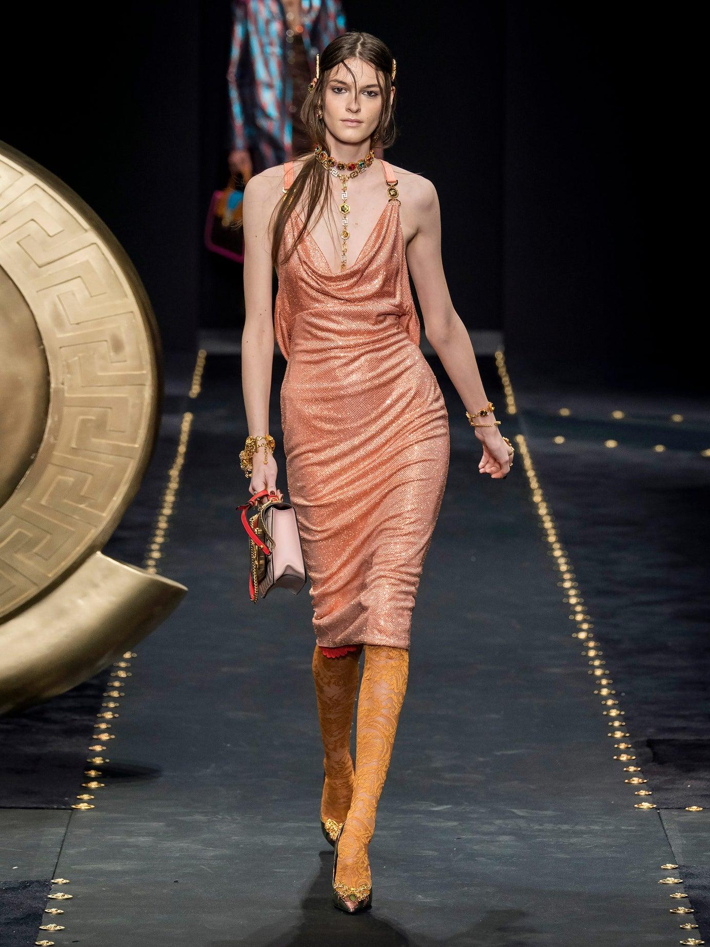 Versace Crystal-embellished Cowl-neck 