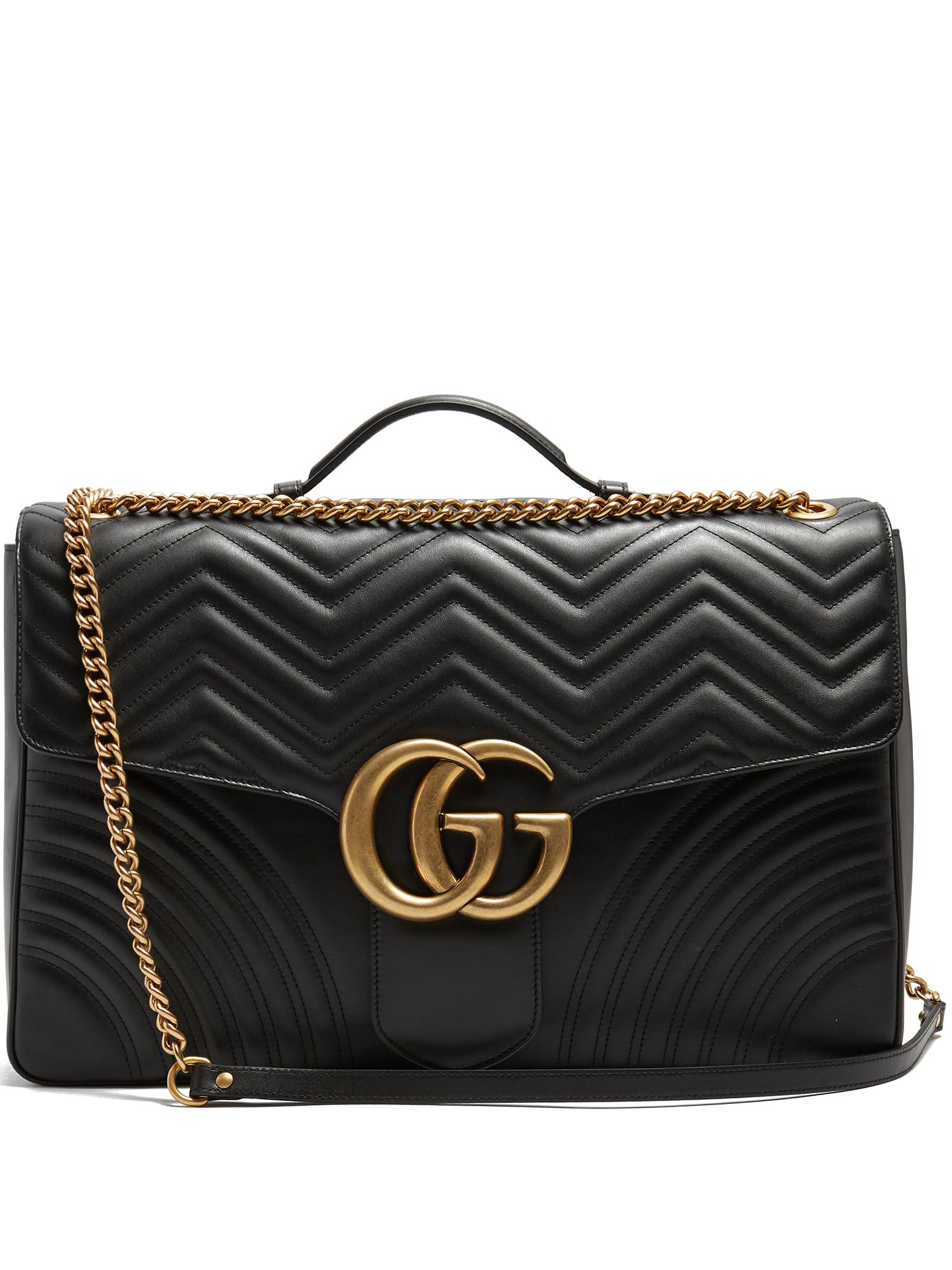 Gucci Gg Marmont Maxi Quilted-leather Shoulder Bag in Black - Lyst