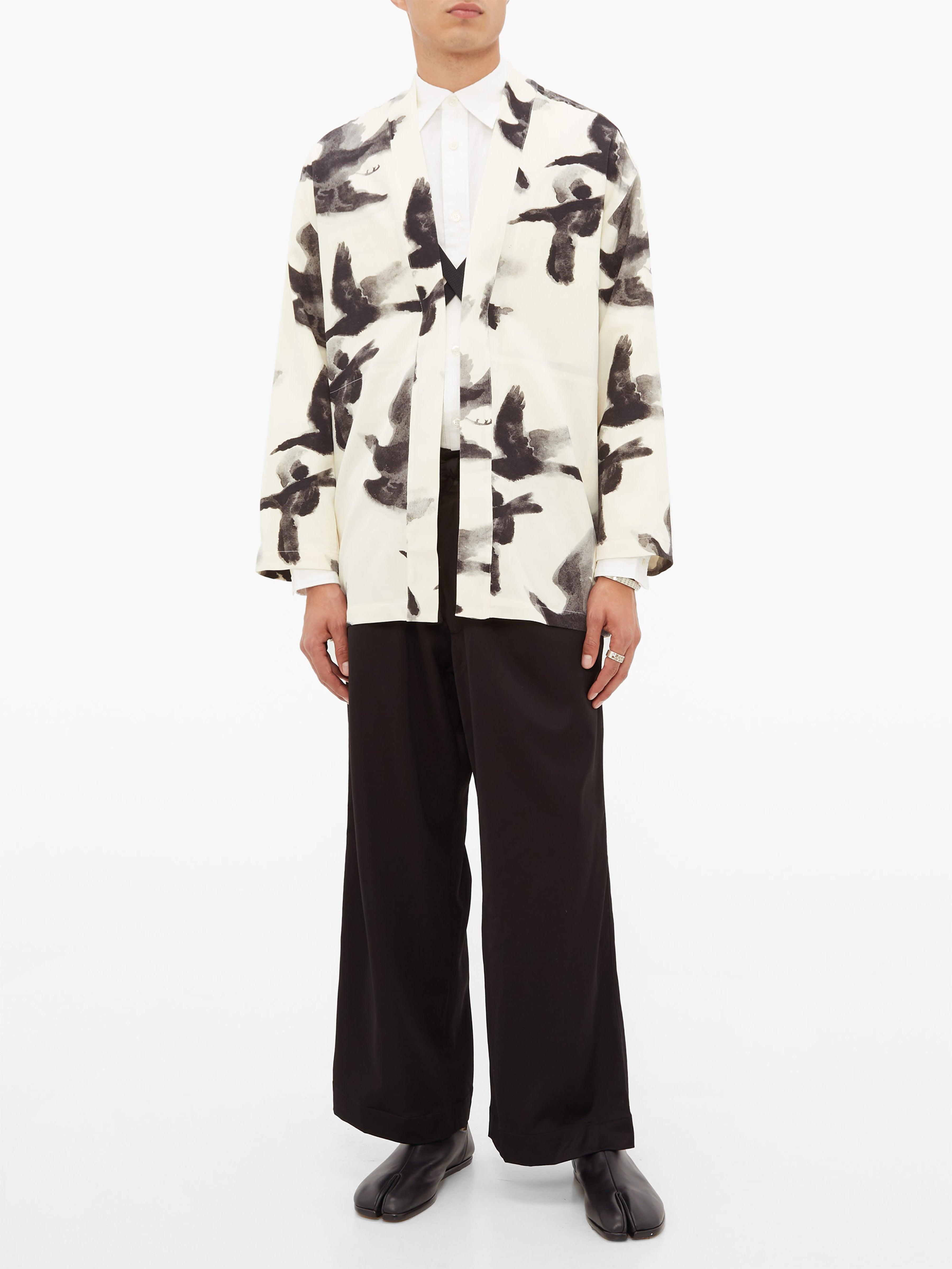 Sasquatchfabrix. Crow-print Wool Haori 
