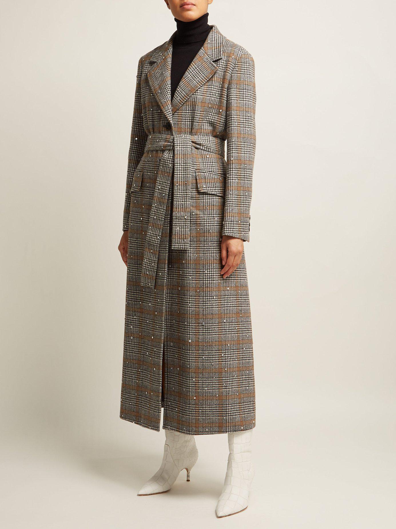 prince of wales check overcoat