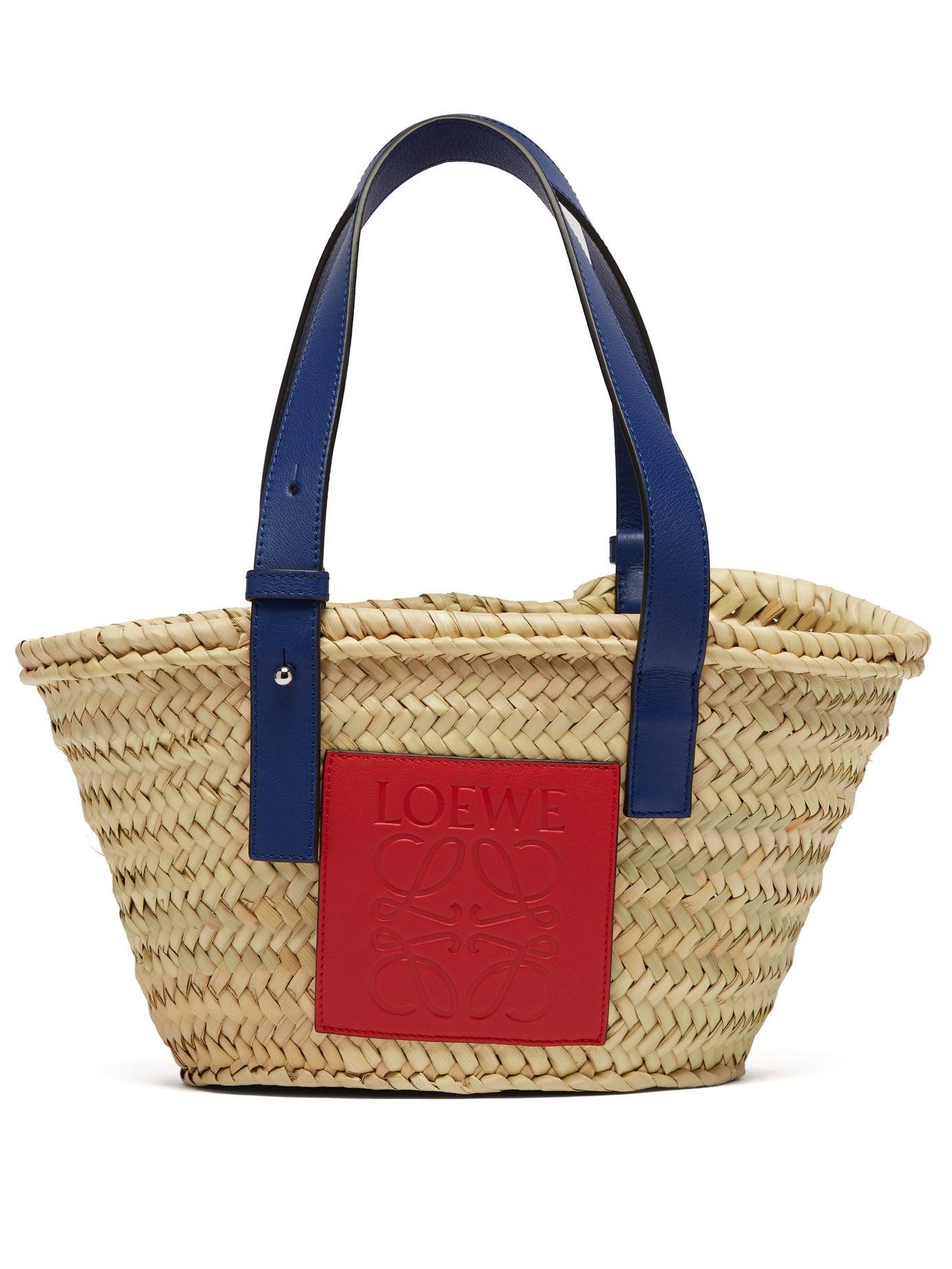 Basket raffia tote bag by Loewe