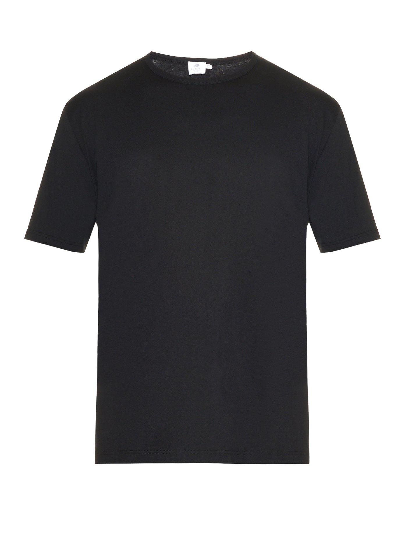 Lyst - Sunspel Crew Neck Cotton Jersey T Shirt in Black for Men - Save 12%