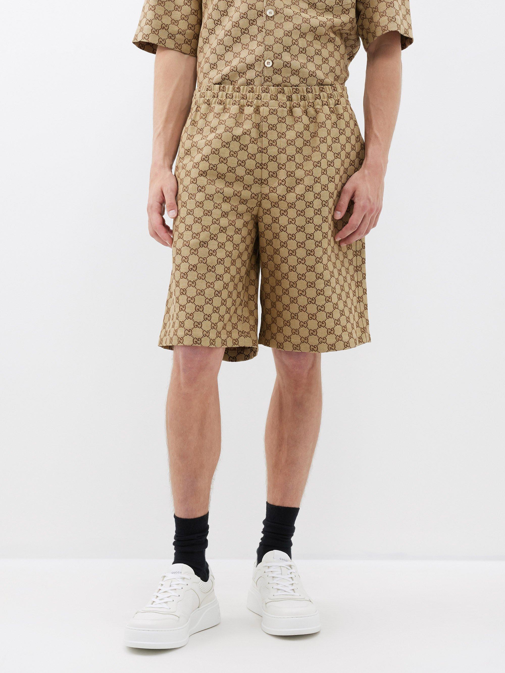 Gucci GG Supreme Linen-blend Shorts in Natural for Men | Lyst Australia