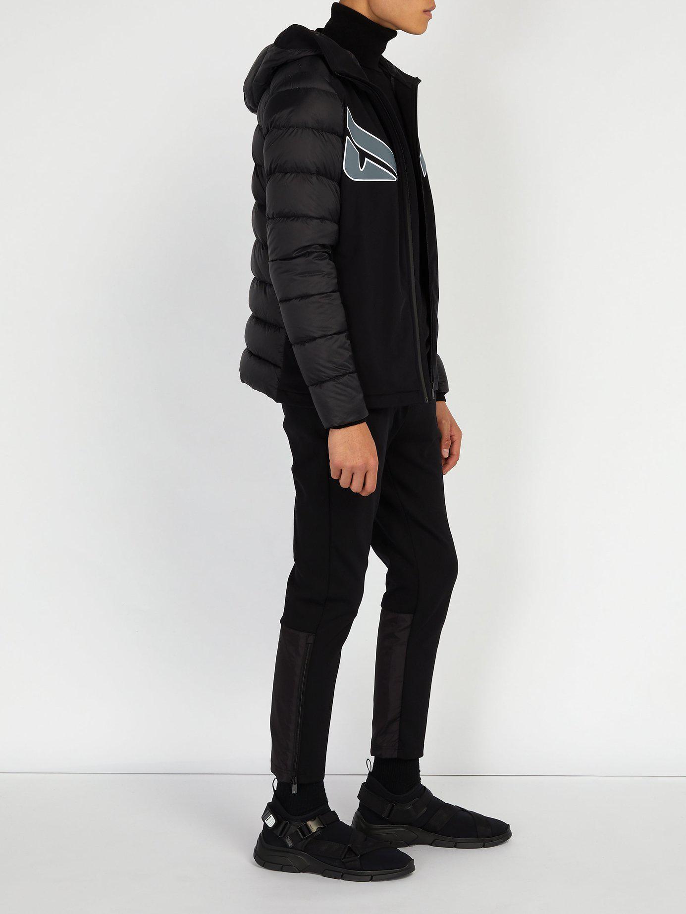 Fendi Synthetic Monster Appliqué Quilted Hooded Jacket in Black for Men ...