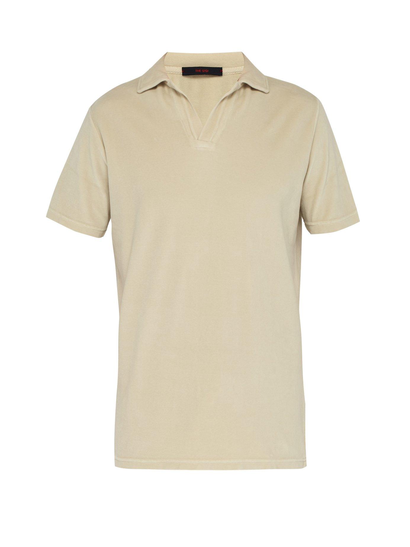 The Gigi Thaiti Cotton Velour Polo Shirt in Natural for Men - Lyst