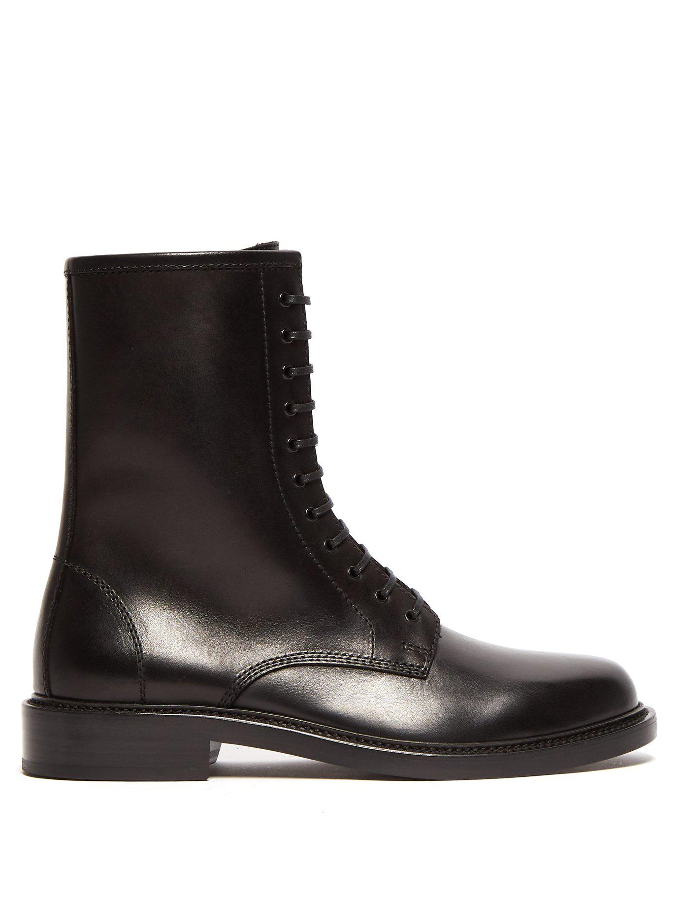 Saint Laurent Timothy Lace Up Leather Boots in Black for Men | Lyst