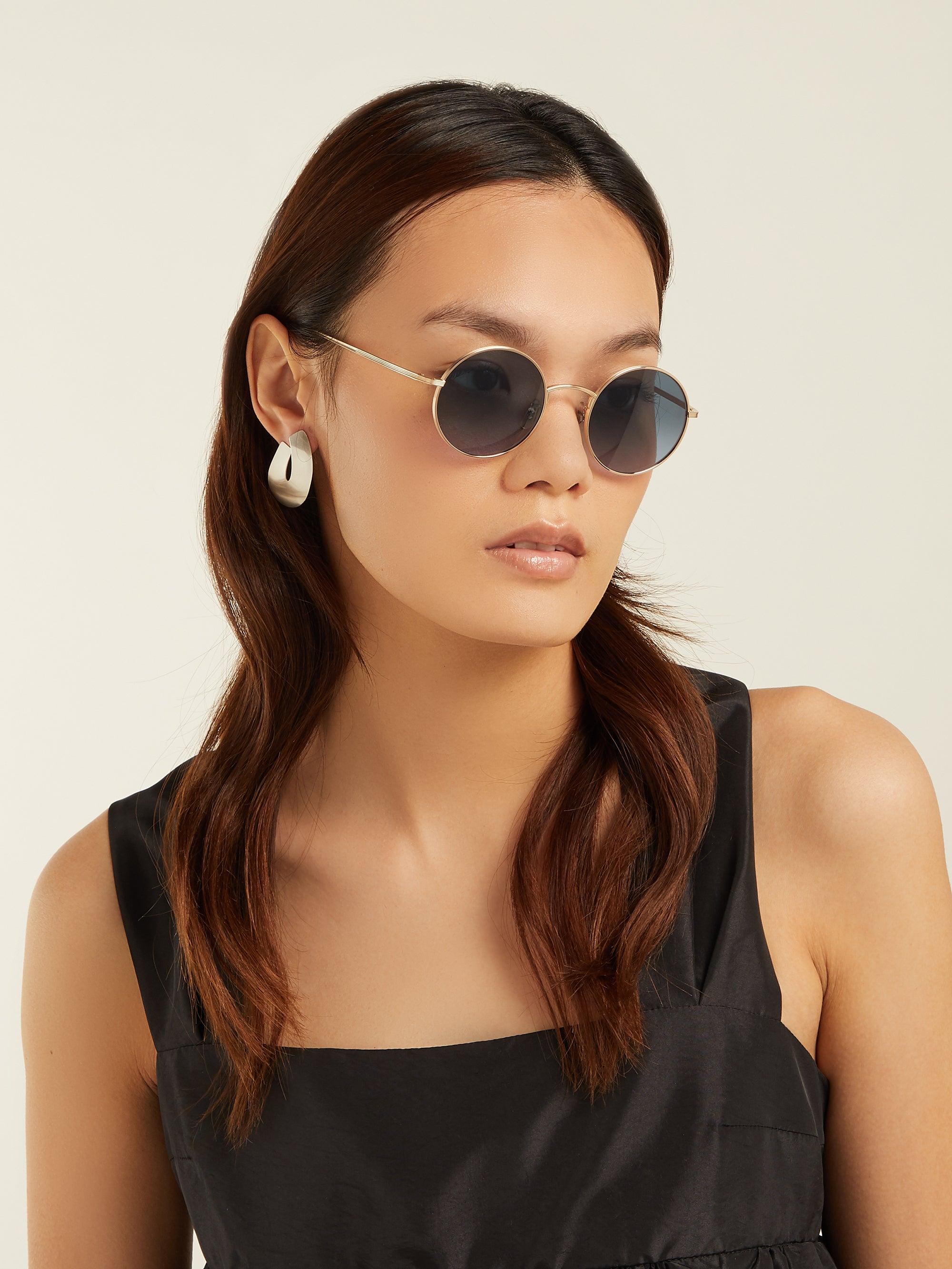 The Row X Oliver Peoples After Midnight Metal Sunglasses in Blue | Lyst