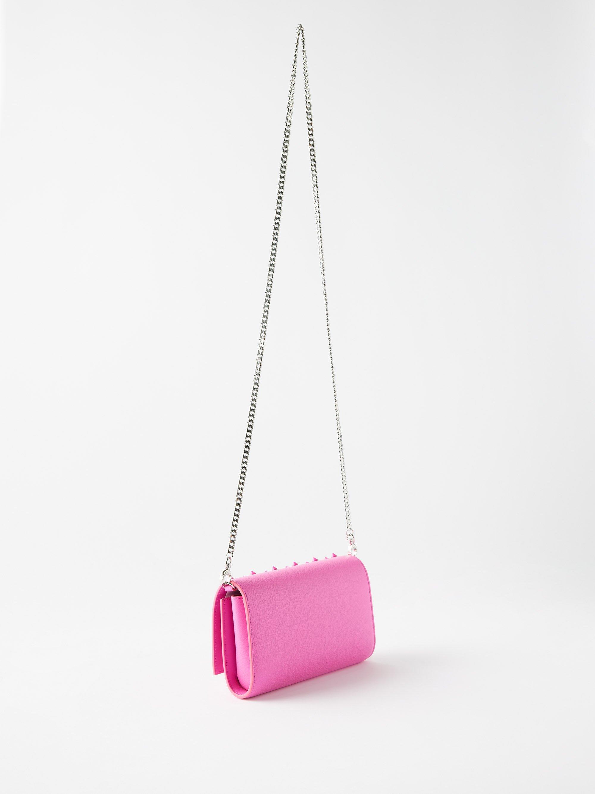 Christian Louboutin Paloma Clutch Embellished Leather Small Pink
