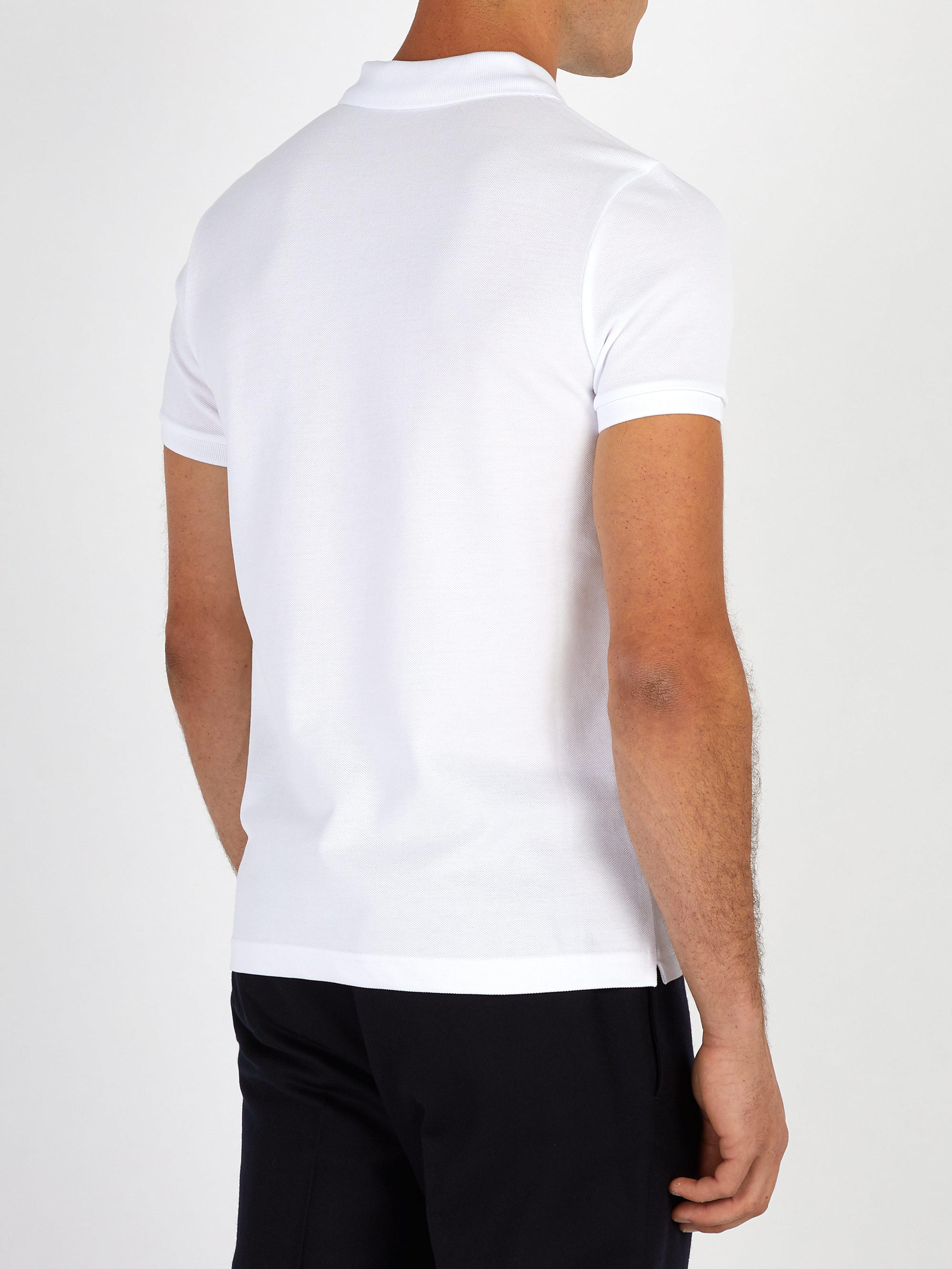 Moncler Double-logo Cotton Polo Shirt in White for Men - Lyst