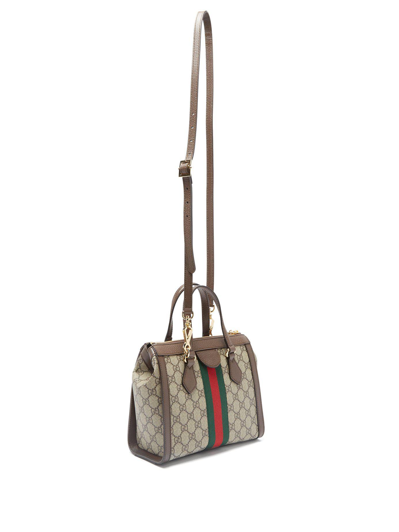 Gucci Ophidia Gg Supreme Canvas Cross Body Bag in Gray - Lyst