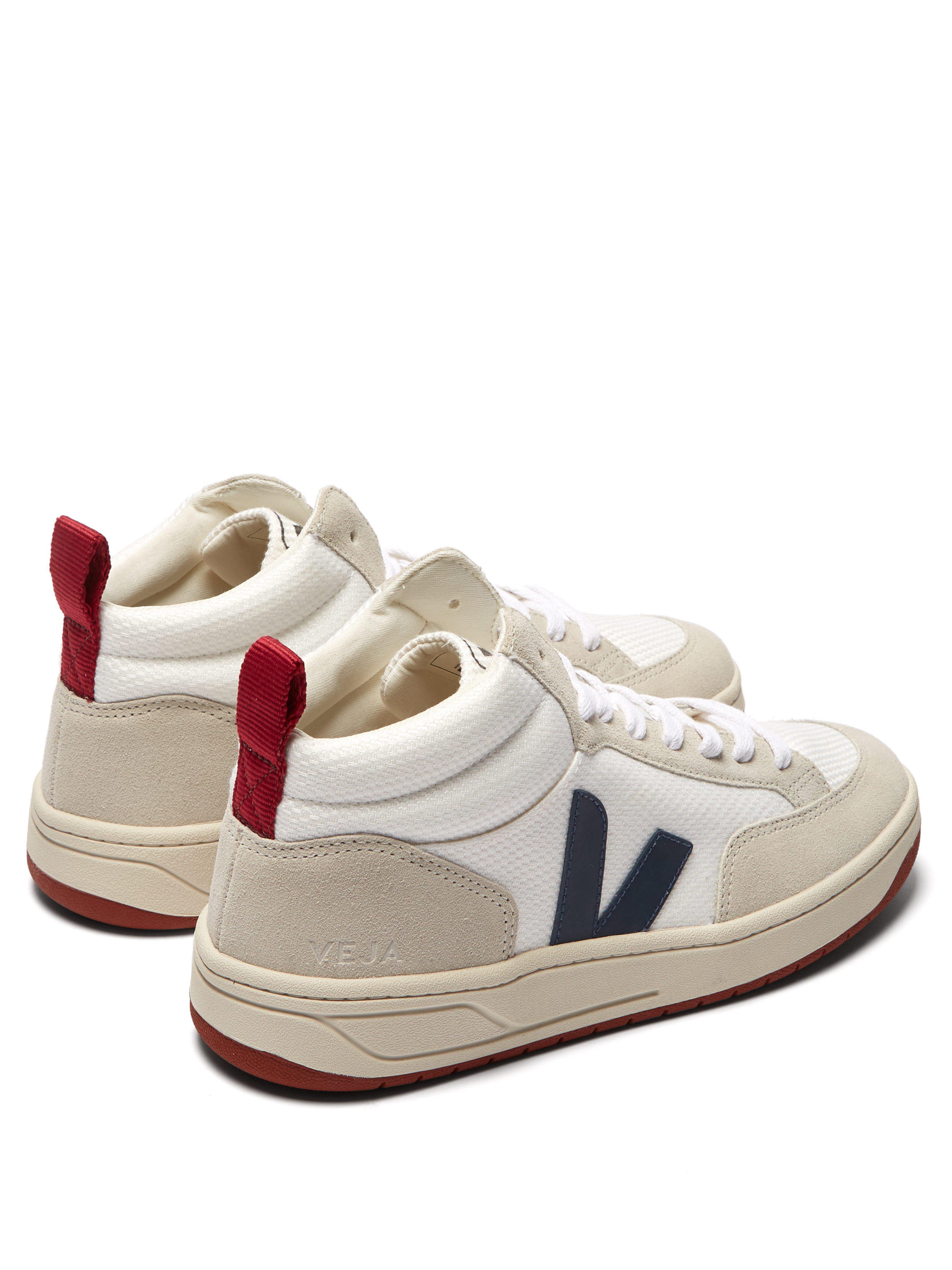 Veja Suede Roraima High Top B Mesh Trainers in White Navy (White) - Lyst