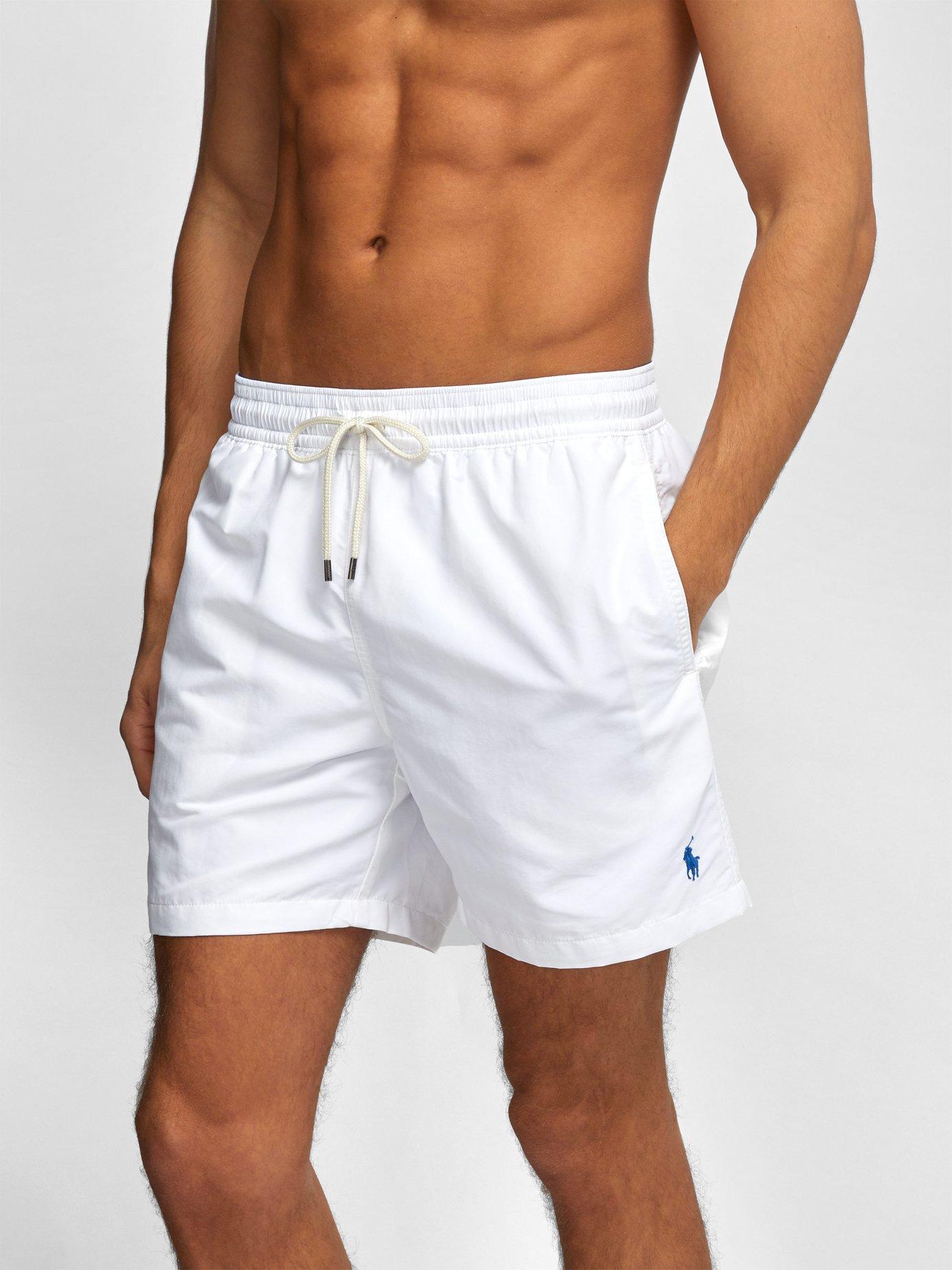 Polo Ralph Lauren Logo Embroidered Swim Shorts in White for Men - Lyst